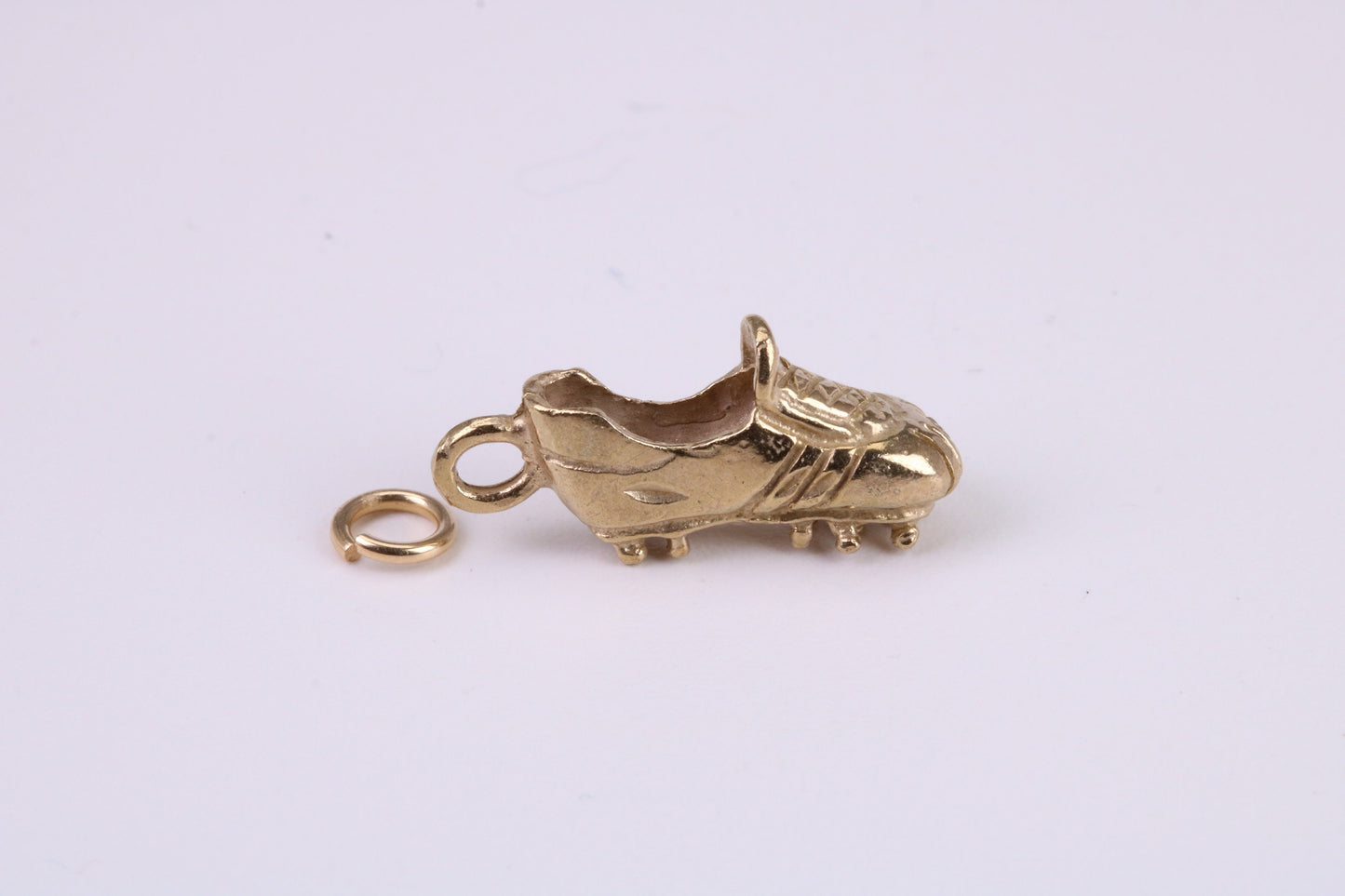 Football Boots Charm, Traditional Charm, Made From Solid Yellow Gold with British Hallmark, Complete with Attachment Link