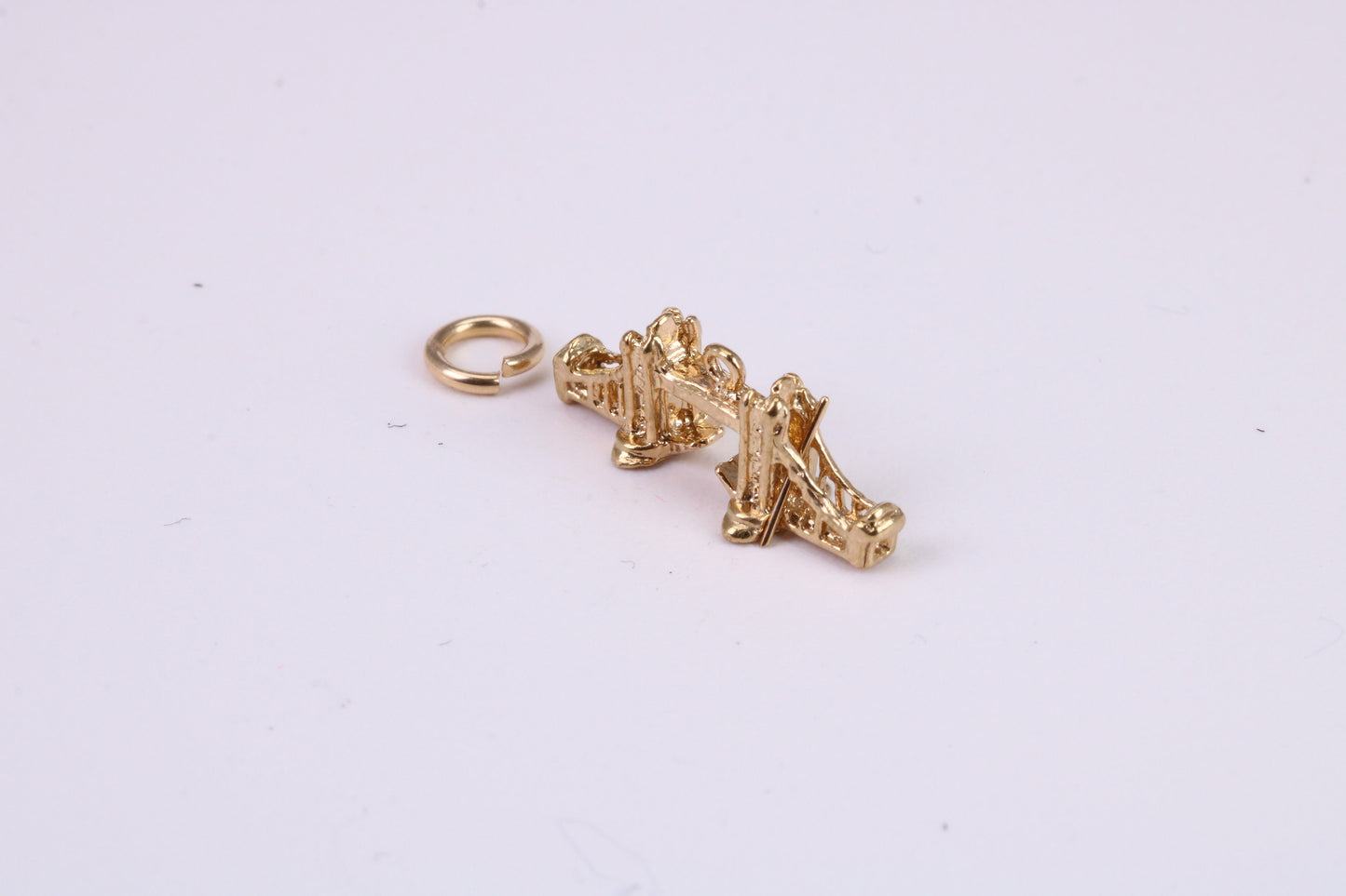 Iconic London Bridge Charm, Traditional Charm, Made From Solid Yellow Gold with British Hallmark, Complete with Attachment Link