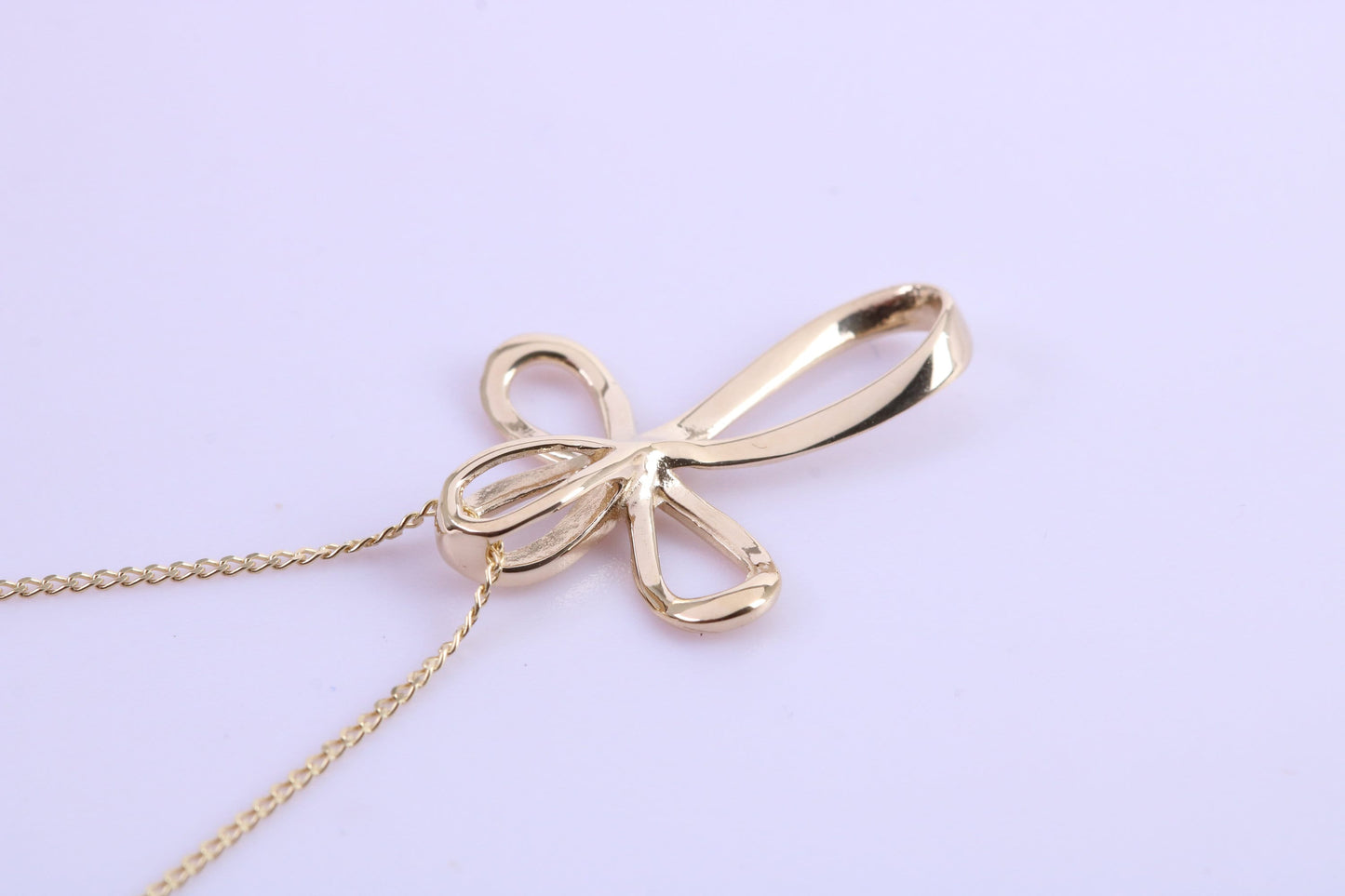 21 mm Long Cross Together with 18 Inch Long Chain, Made from Solid Yellow Gold with High Polished Finish