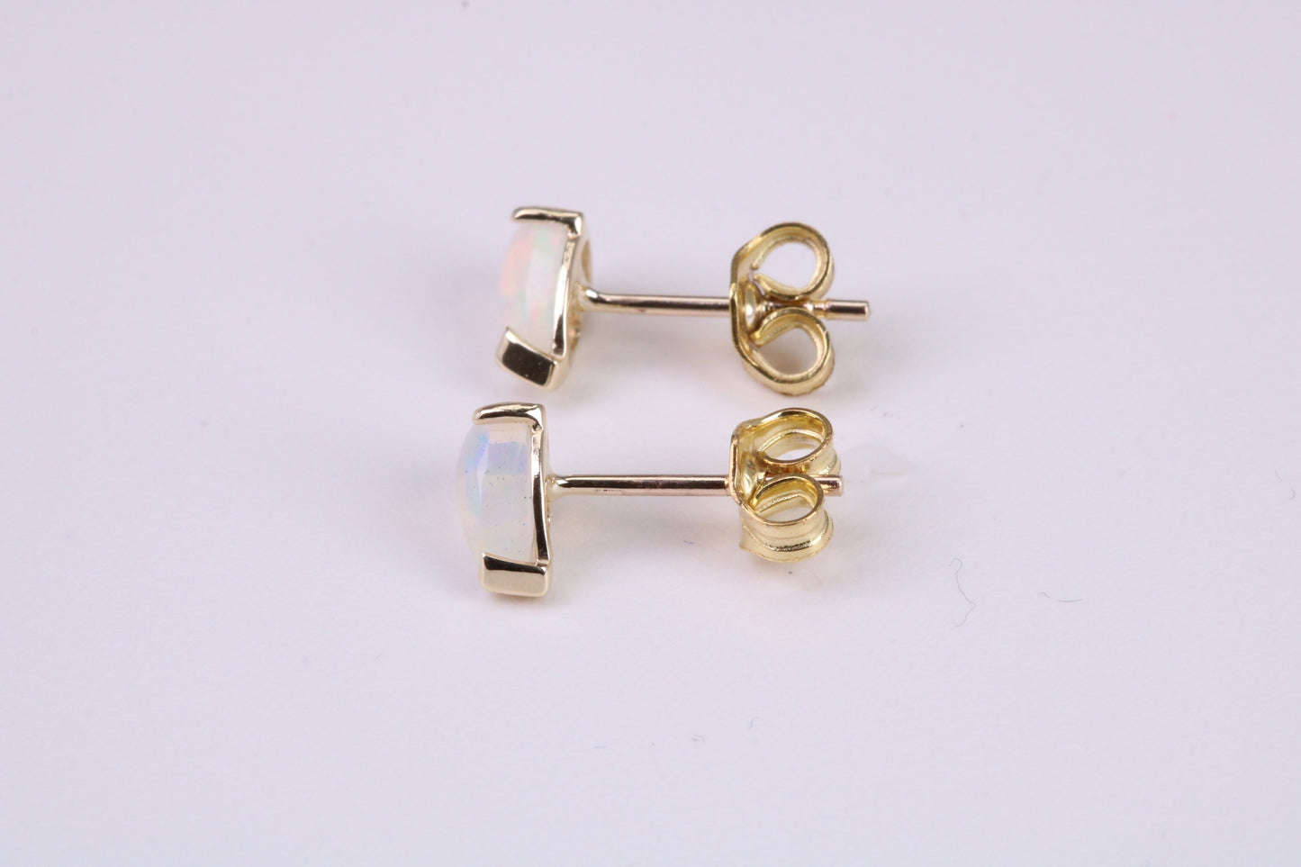 Natural Teardrop cut Opal set Stud Earrings Made from Solid Yellow Gold