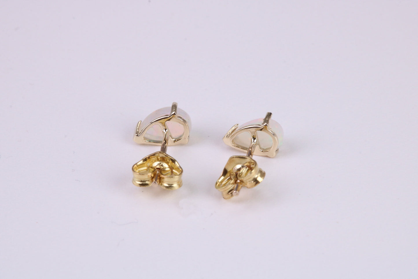 Natural Teardrop cut Opal set Stud Earrings Made from Solid Yellow Gold