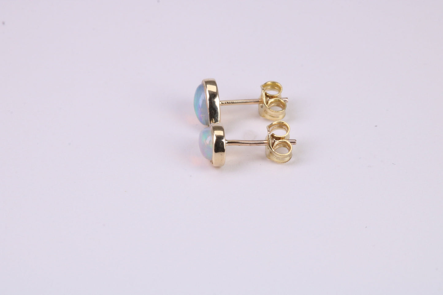 Natural Teardrop cut Opal set Stud Earrings Made from Solid Yellow Gold