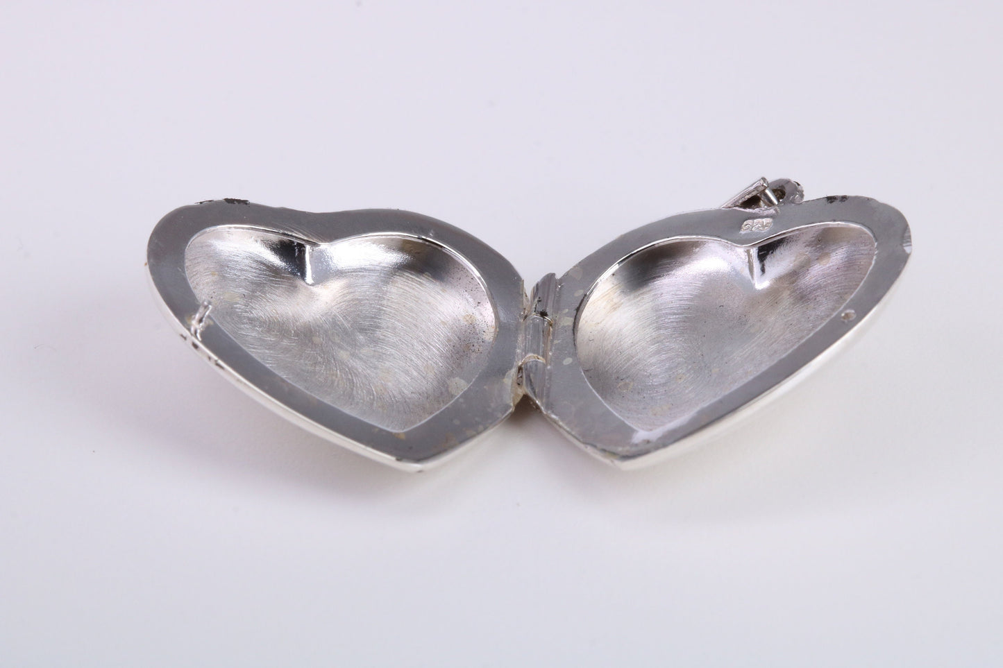 25 mm Long Heart Shaped Locket, Made from Solid Sterling Silver