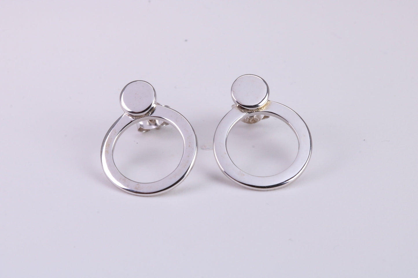 15 mm Round Stud Earrings Made from 925 Grade Sterling Silver