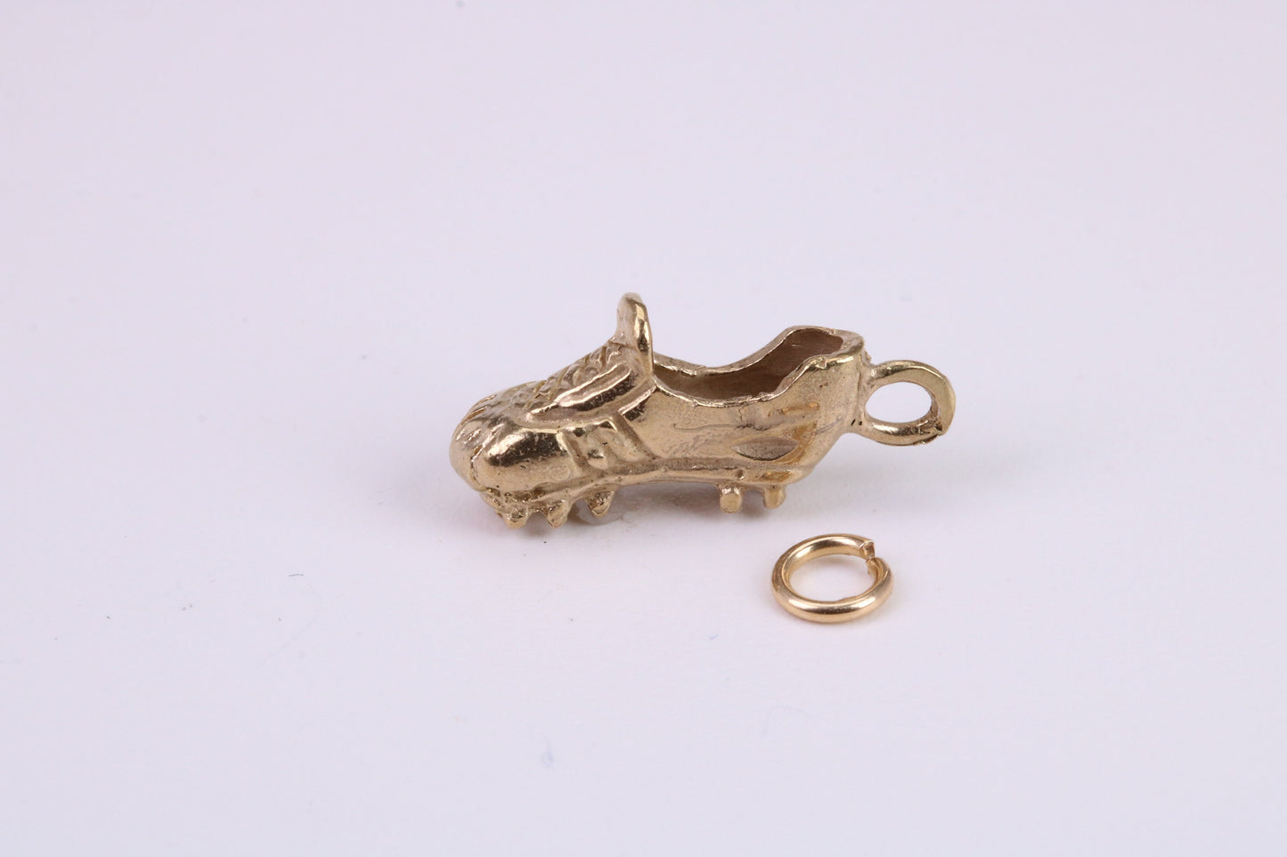 Football Boots Charm, Traditional Charm, Made From Solid Yellow Gold with British Hallmark, Complete with Attachment Link