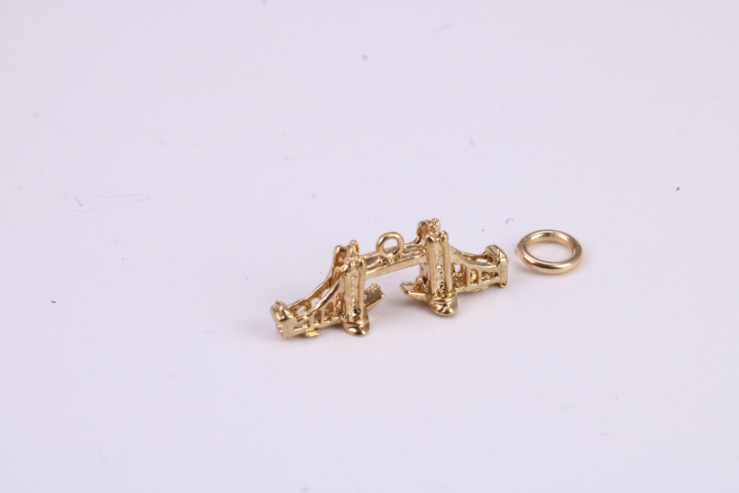 Iconic London Bridge Charm, Traditional Charm, Made From Solid Yellow Gold with British Hallmark, Complete with Attachment Link