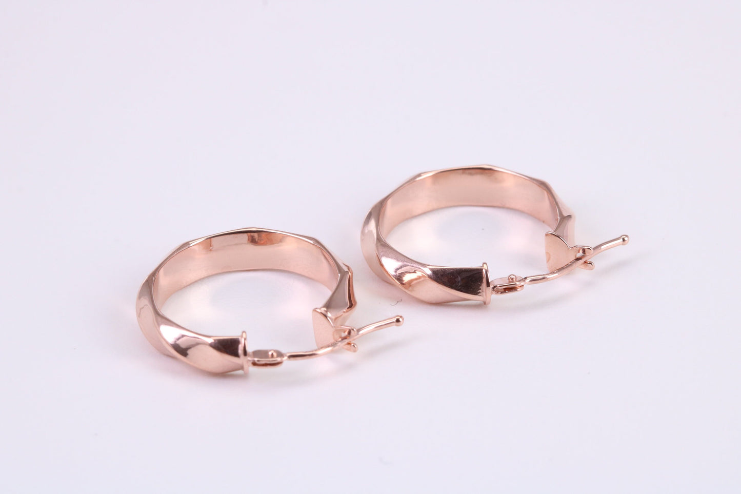 19 mm Round Creole Hood Earrings Made from 9ct Rose Gold