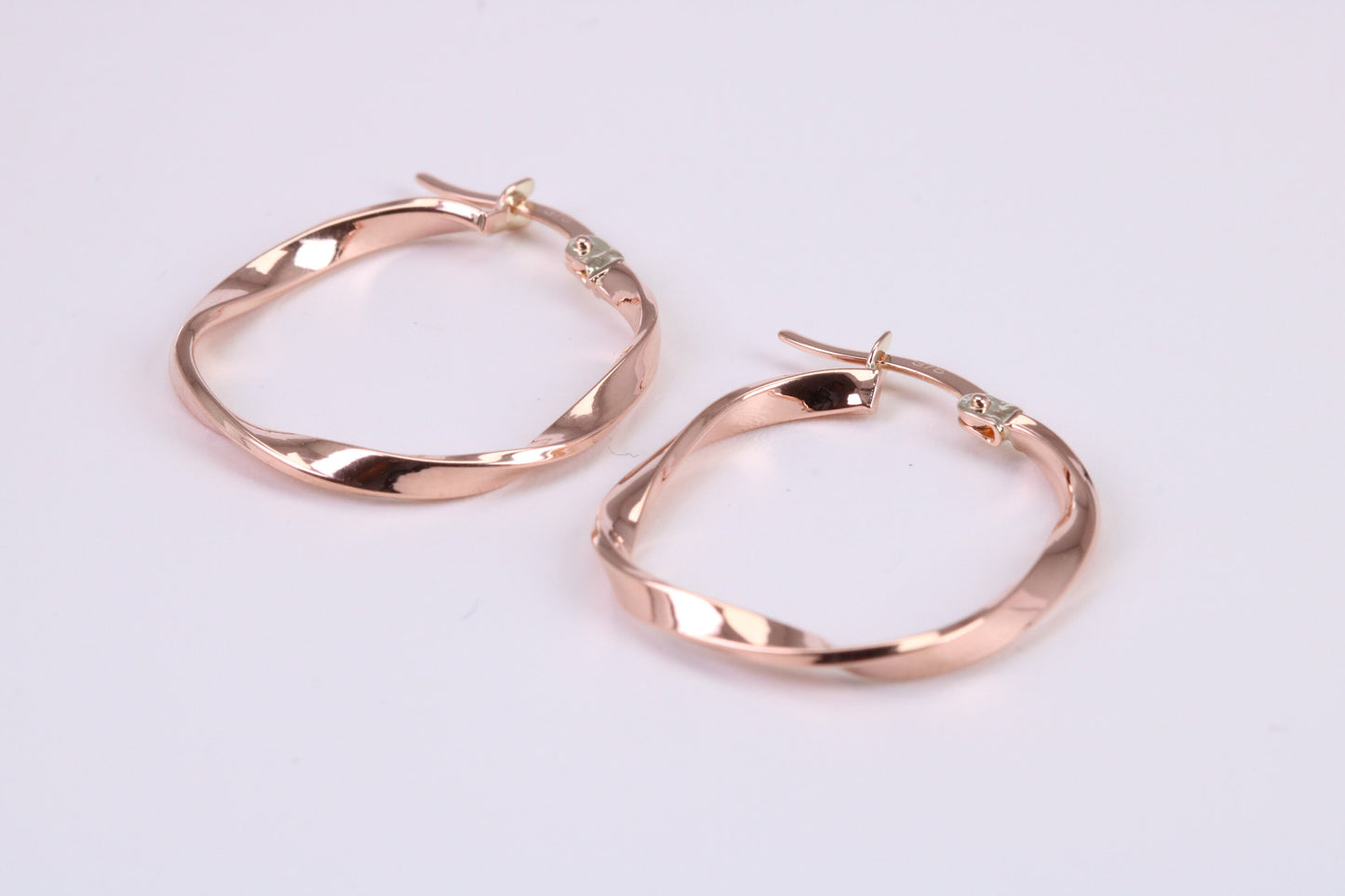 23 mm Round Creole Hood Earrings Made from 9ct Rose Gold