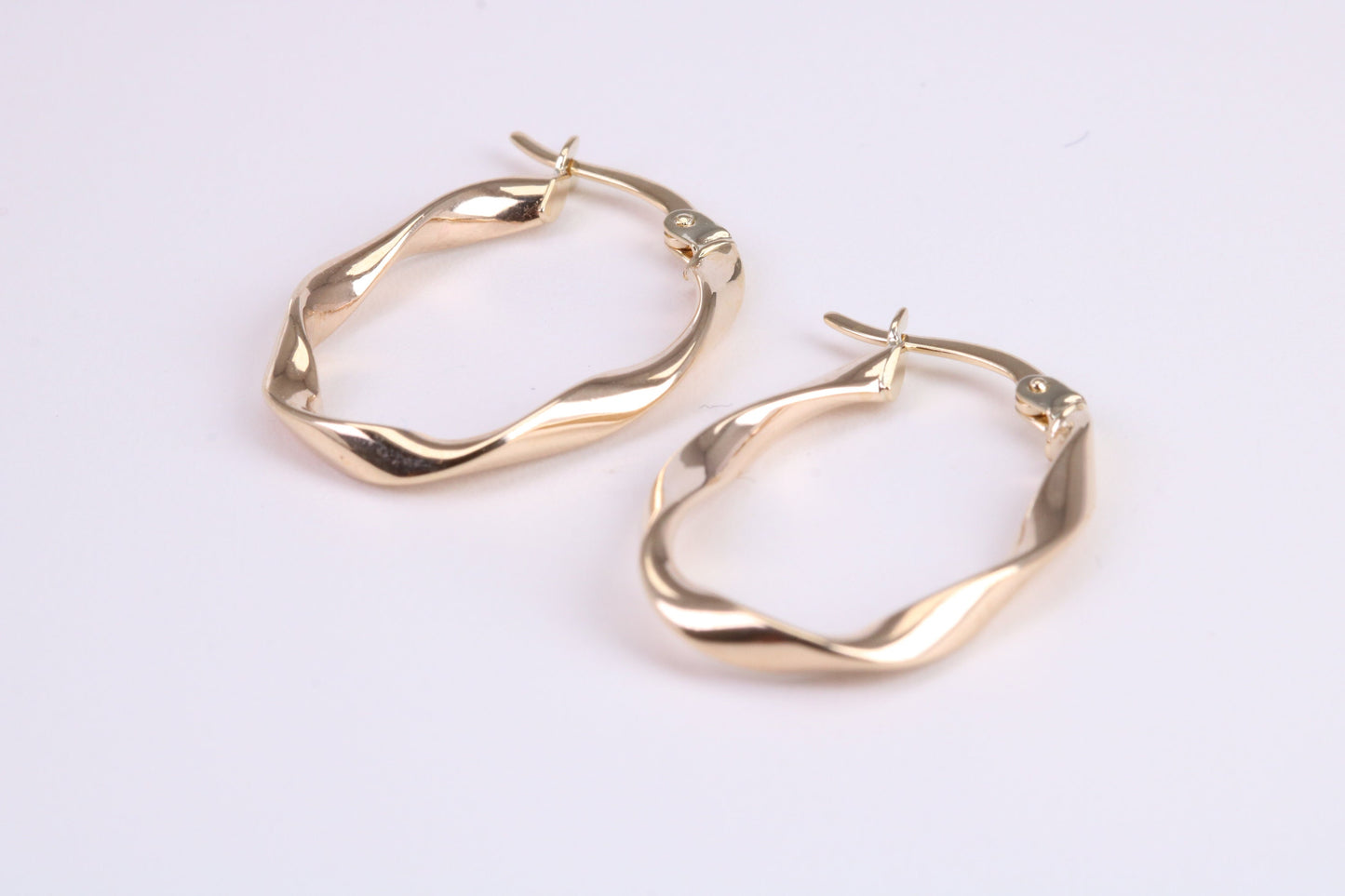 25 mm Long Hoop Creole Earrings Made from 9ct Yellow Gold