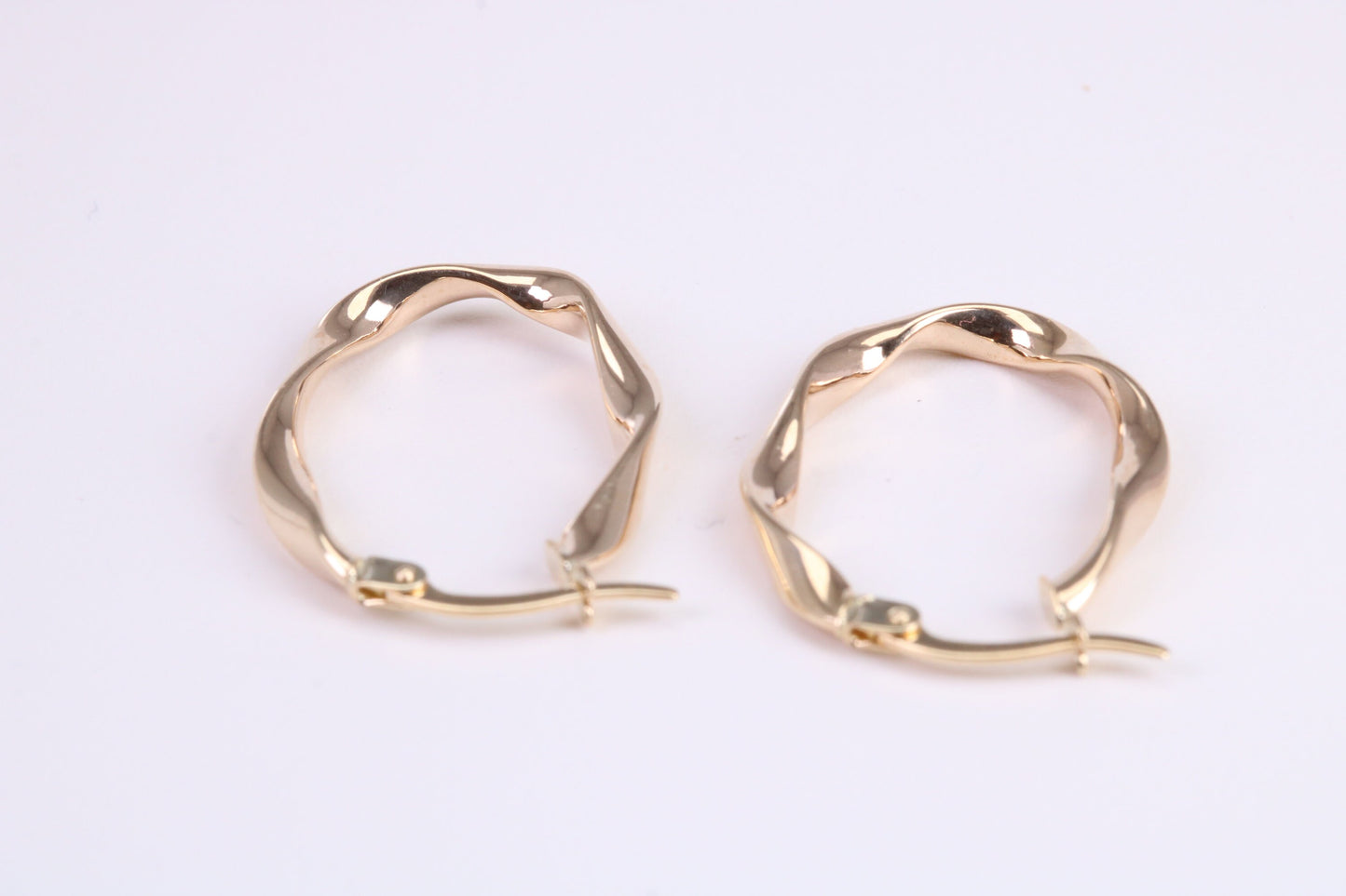 25 mm Long Hoop Creole Earrings Made from 9ct Yellow Gold