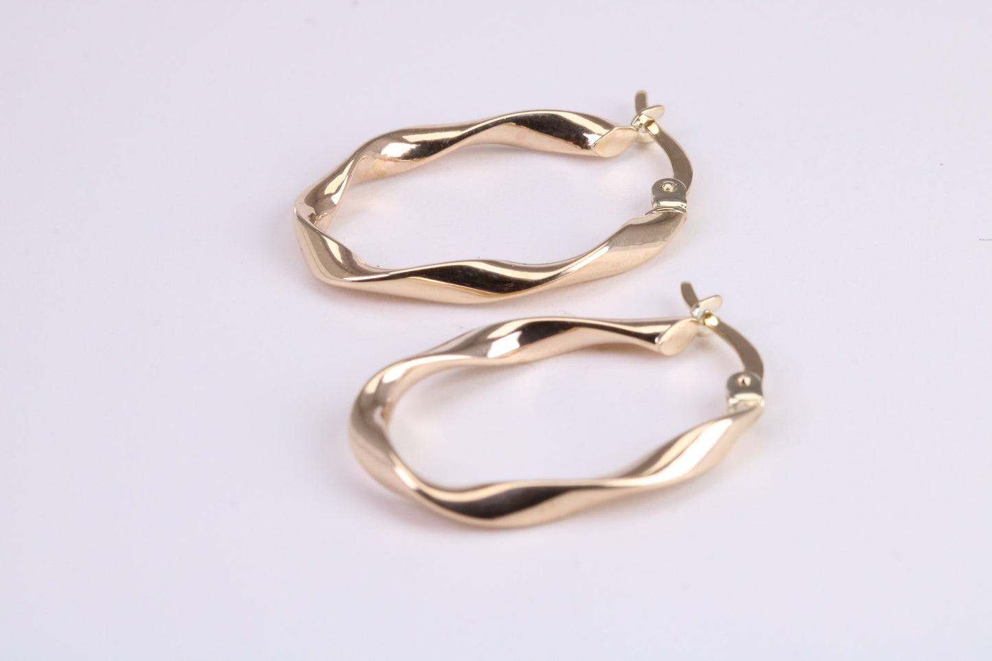 25 mm Long Hoop Creole Earrings Made from 9ct Yellow Gold