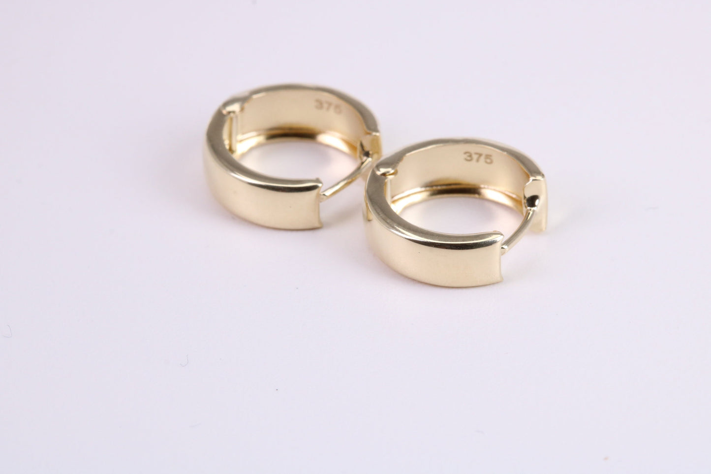 15 mm Round Creole Hood Earrings Made from 9ct Yellow Gold