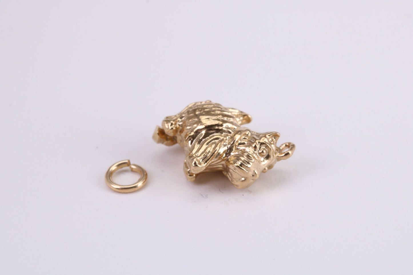 Scottish Terrier Dog Charm, Traditional Charm, Made from Solid Yellow Gold, British Hallmarked, Complete with Attachment Link