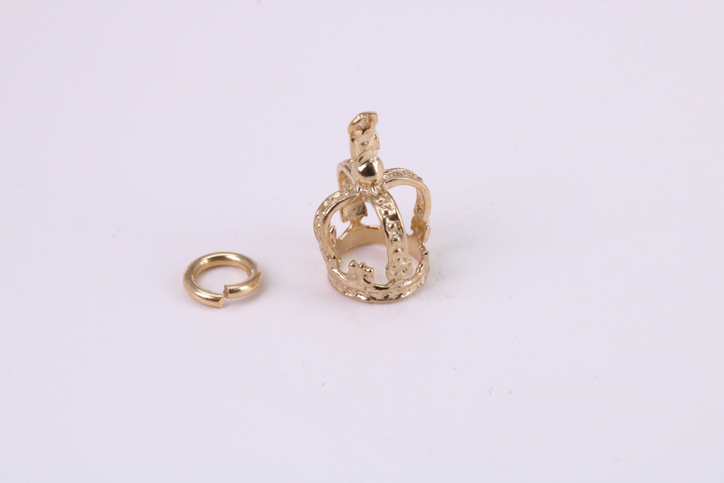 Royal Crown Charm, Traditional Charm, Made from Solid Yellow Gold, British Hallmarked, Complete with Attachment Link