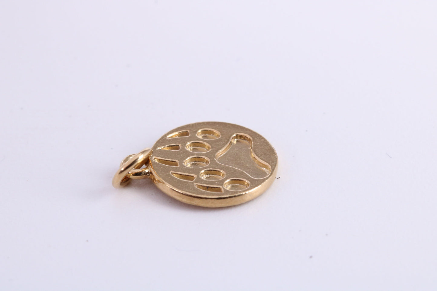 Paw Print Charm, Traditional Charm, Made from Solid Yellow Gold, British Hallmarked, Complete with Attachment Link