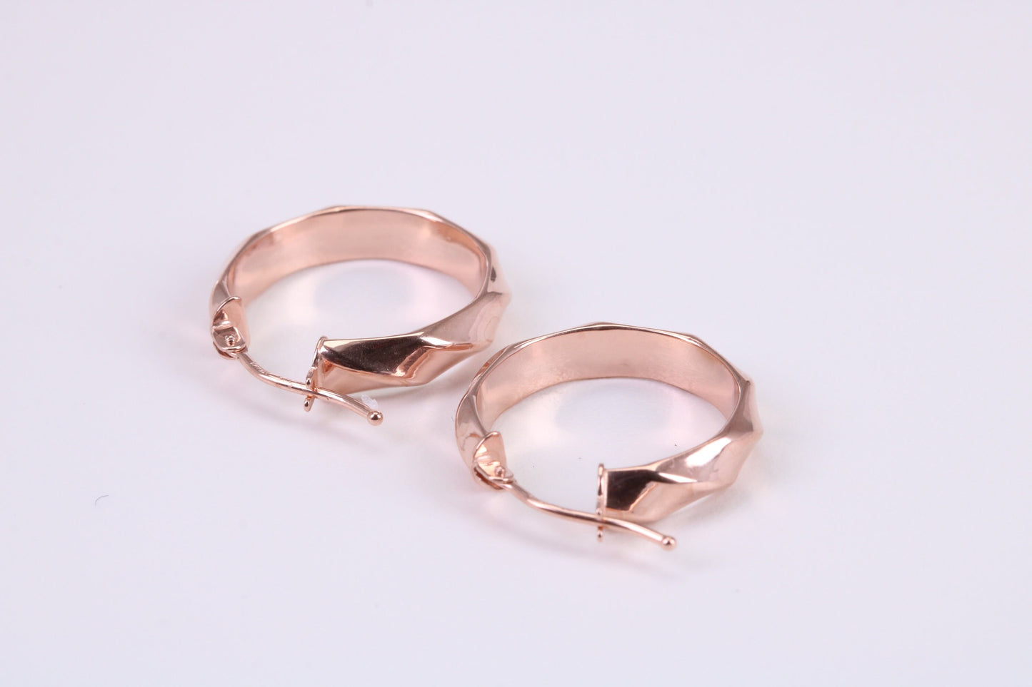 19 mm Round Creole Hood Earrings Made from 9ct Rose Gold