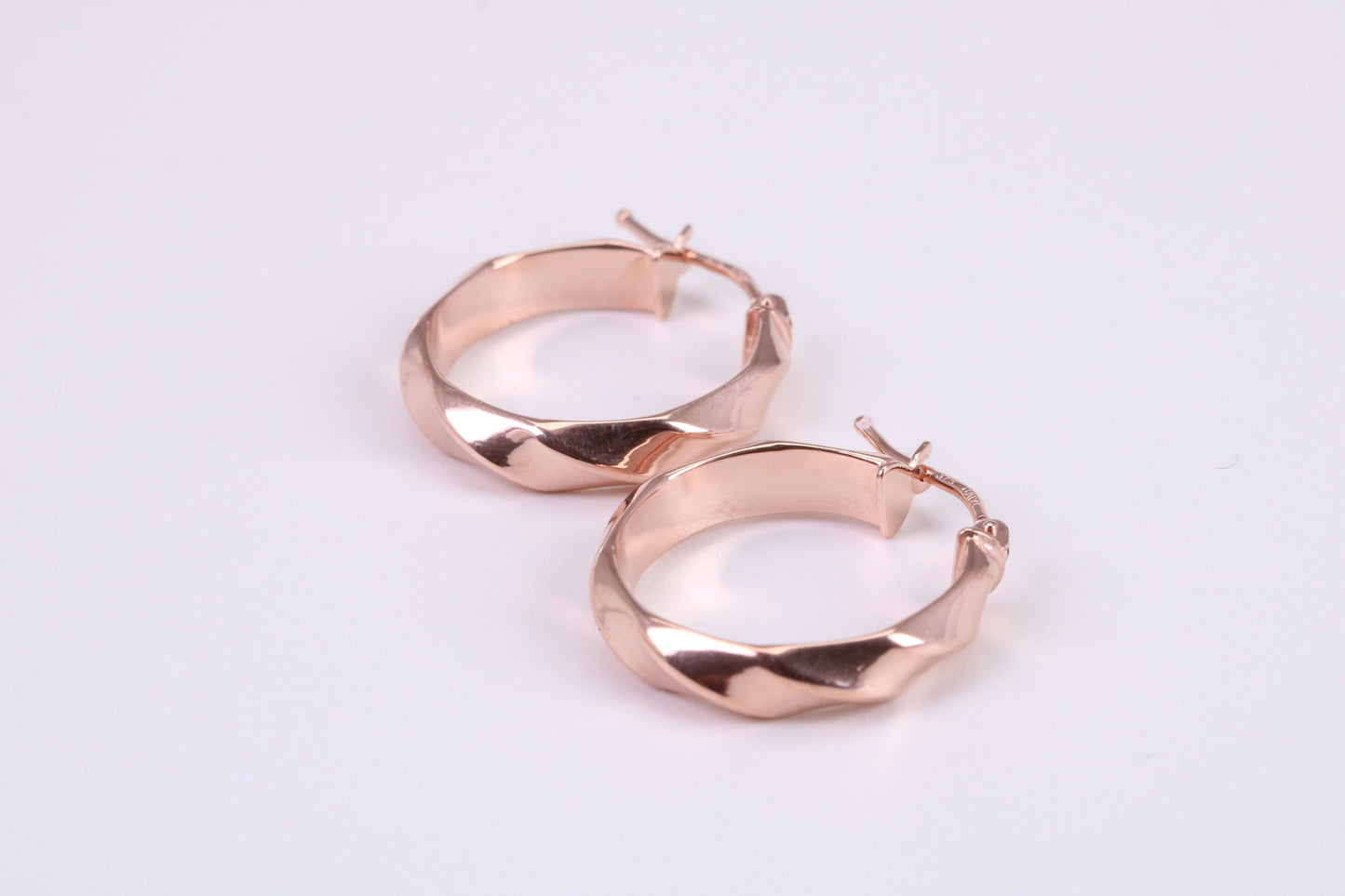 19 mm Round Creole Hood Earrings Made from 9ct Rose Gold