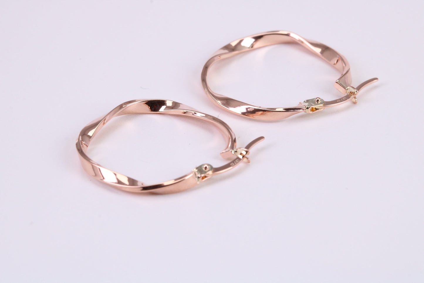 23 mm Round Creole Hood Earrings Made from 9ct Rose Gold