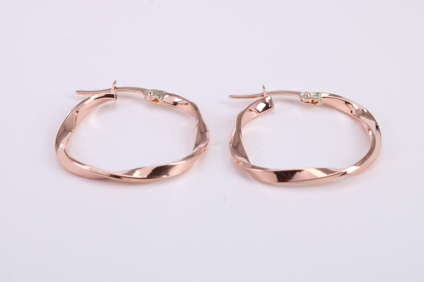 23 mm Round Creole Hood Earrings Made from 9ct Rose Gold