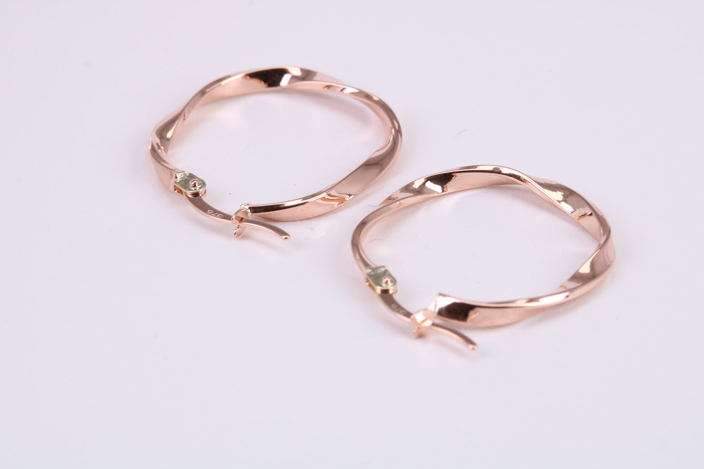 23 mm Round Creole Hood Earrings Made from 9ct Rose Gold
