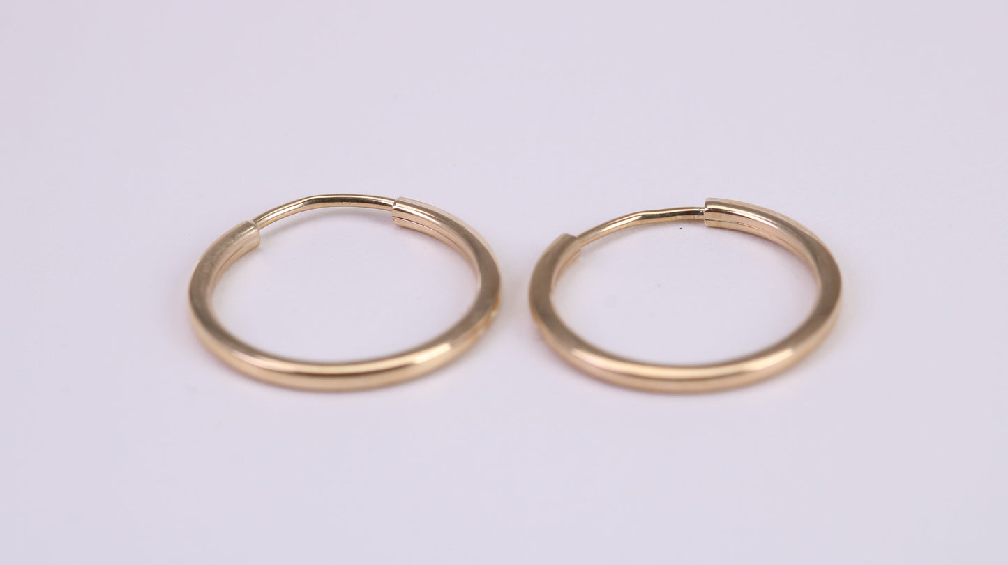 19 mm Round Sleeper Earrings Made from 9ct Yellow Gold