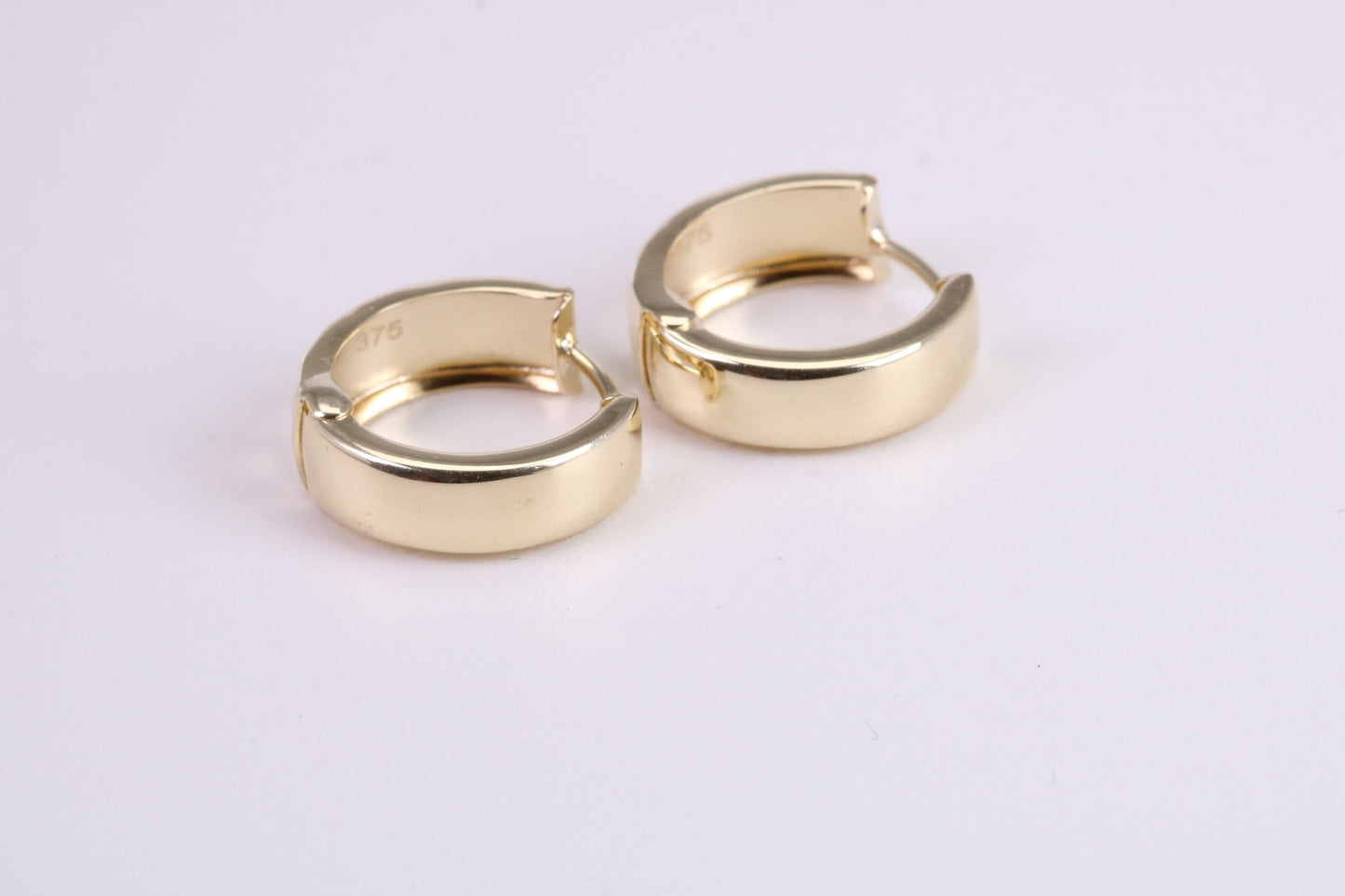 15 mm Round Creole Hood Earrings Made from 9ct Yellow Gold