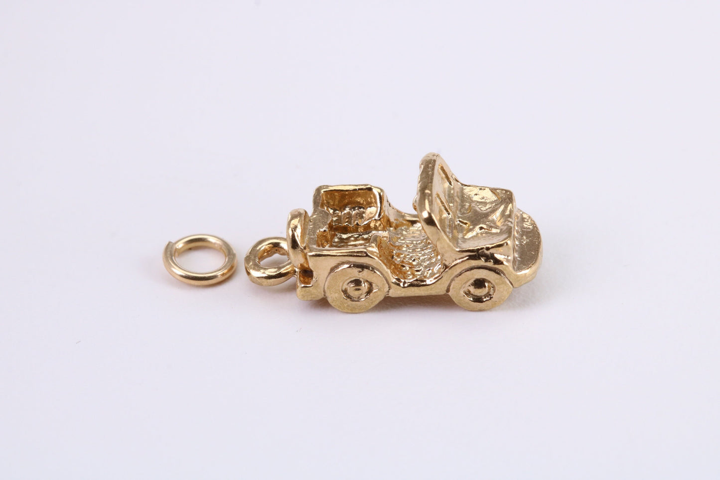 Car Charm, Traditional Charm, Made from Solid Yellow Gold, British Hallmarked, Complete with Attachment Link