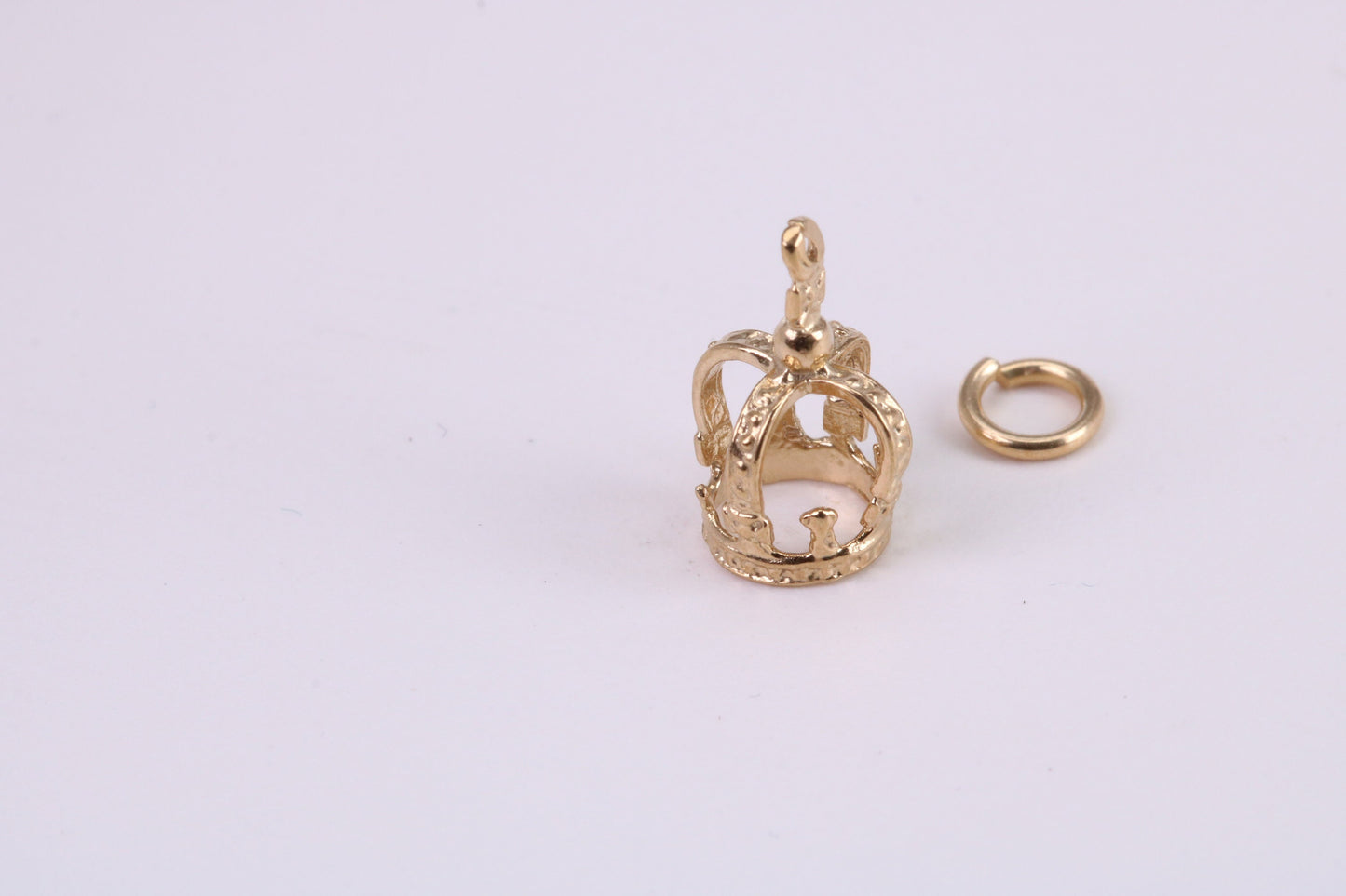 Royal Crown Charm, Traditional Charm, Made from Solid Yellow Gold, British Hallmarked, Complete with Attachment Link