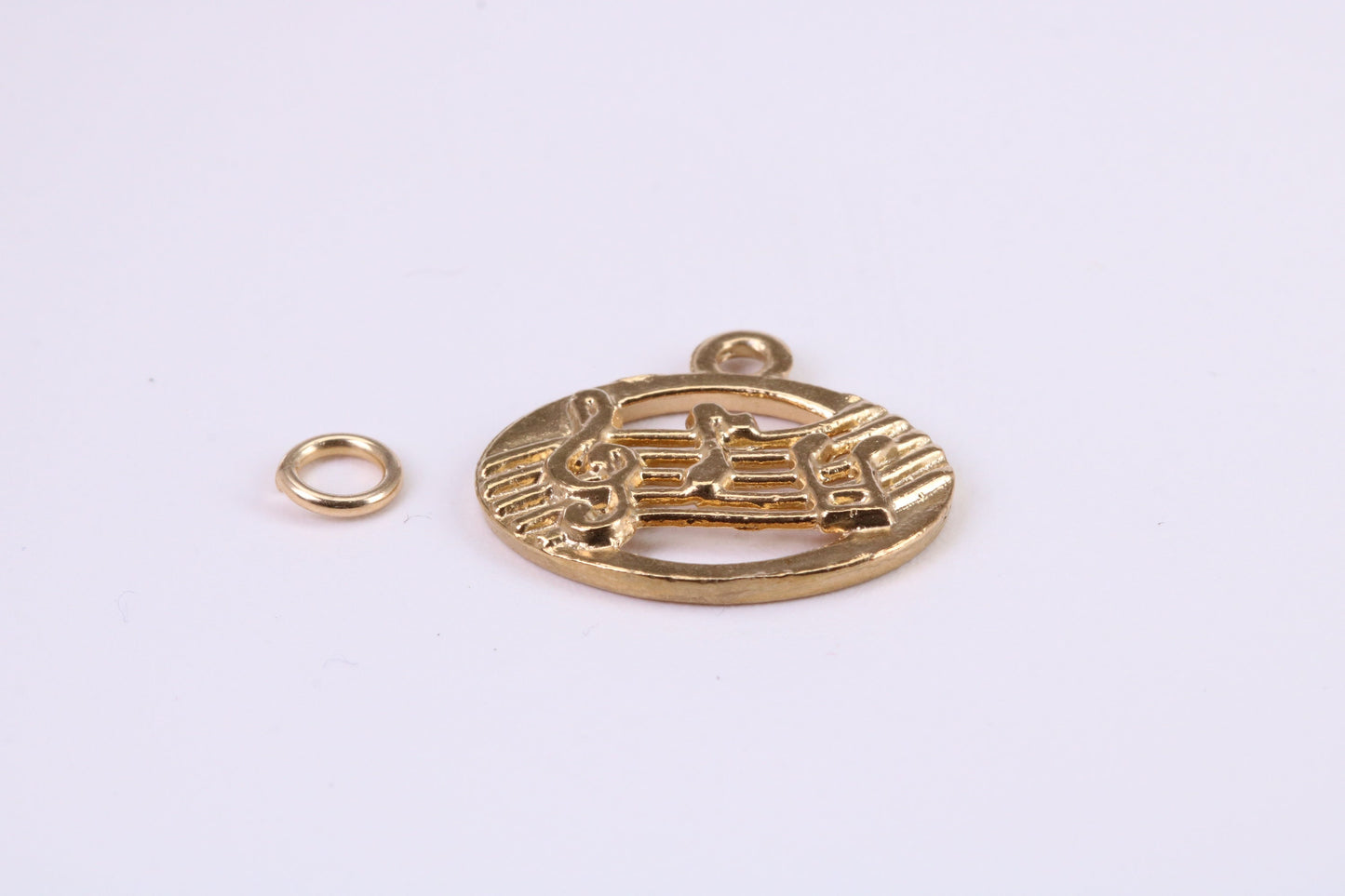Musical Notes Charm, Traditional Charm, Made from Solid Yellow Gold, British Hallmarked, Complete with Attachment Link