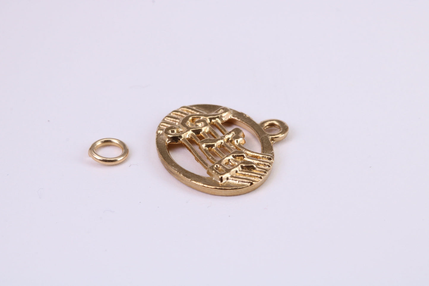 Musical Notes Charm, Traditional Charm, Made from Solid Yellow Gold, British Hallmarked, Complete with Attachment Link