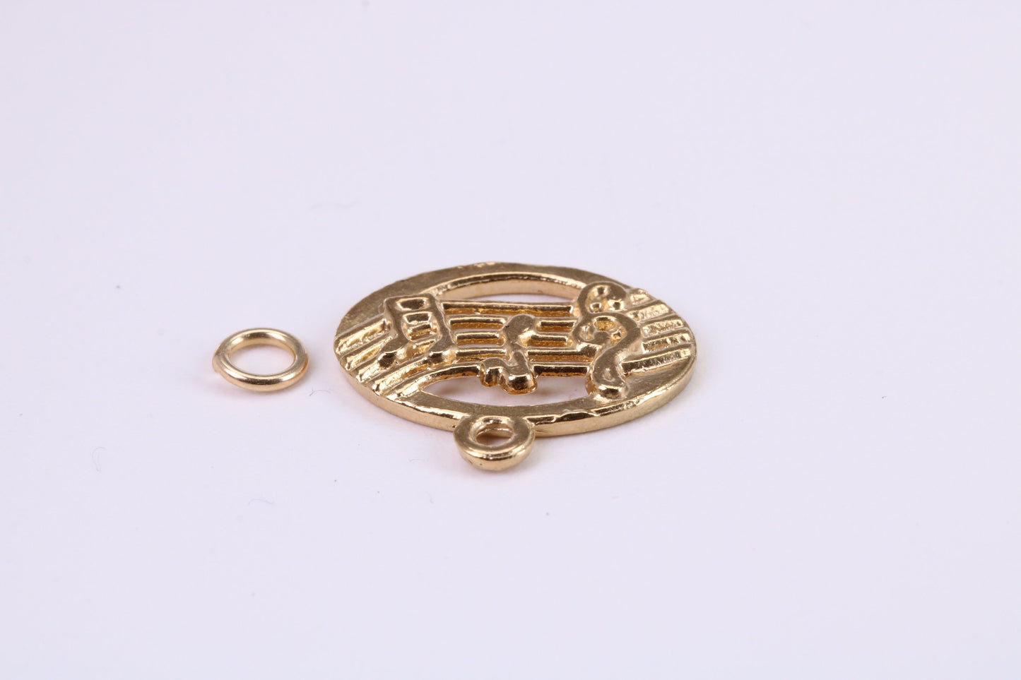 Musical Notes Charm, Traditional Charm, Made from Solid Yellow Gold, British Hallmarked, Complete with Attachment Link