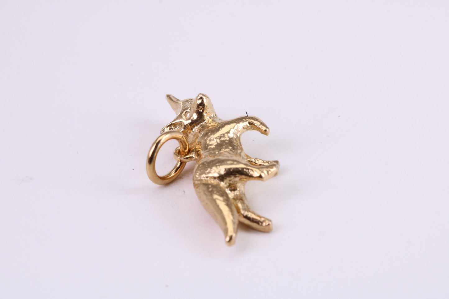 Fox Charm, Traditional Charm, Made from Solid Yellow Gold, British Hallmarked, Complete with Attachment Link