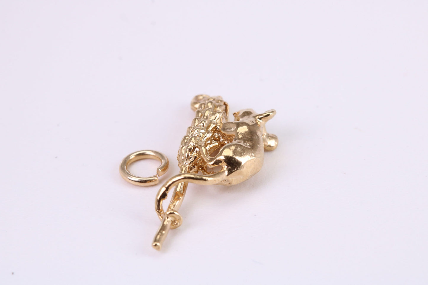 Corn Mouse Charm, Traditional Charm, Made from Solid Yellow Gold, British Hallmarked, Complete with Attachment Link