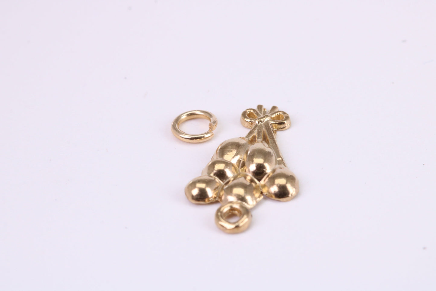 Party Balloons Charm, Traditional Charm, Made from Solid Yellow Gold, British Hallmarked, Complete with Attachment Link