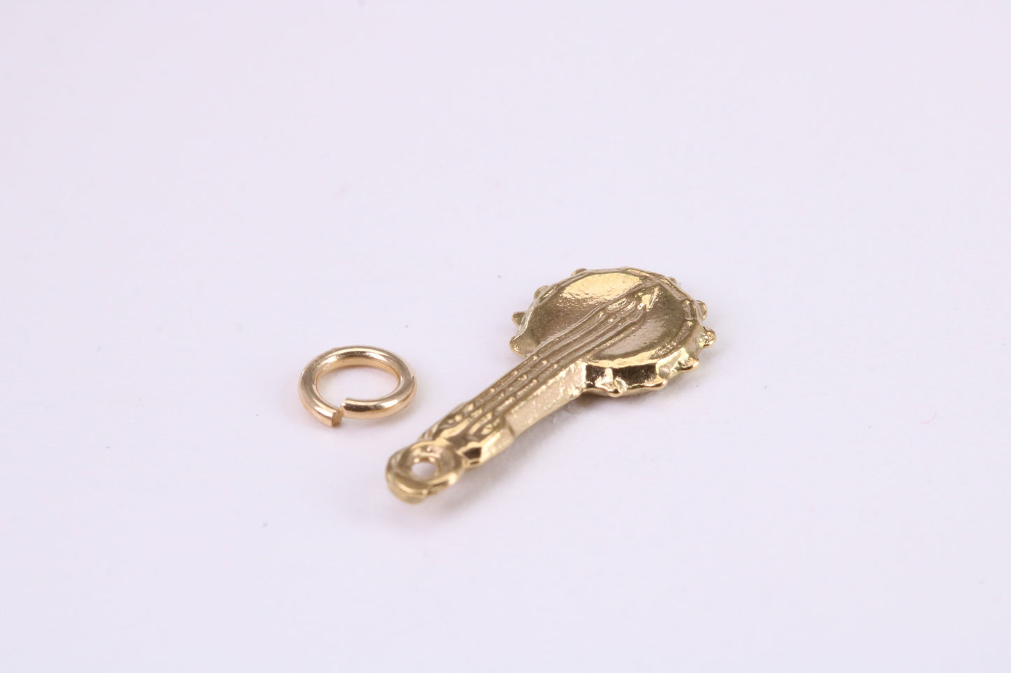 Banjo Charm, Traditional Charm, Made from Solid Yellow Gold, British Hallmarked, Complete with Attachment Link