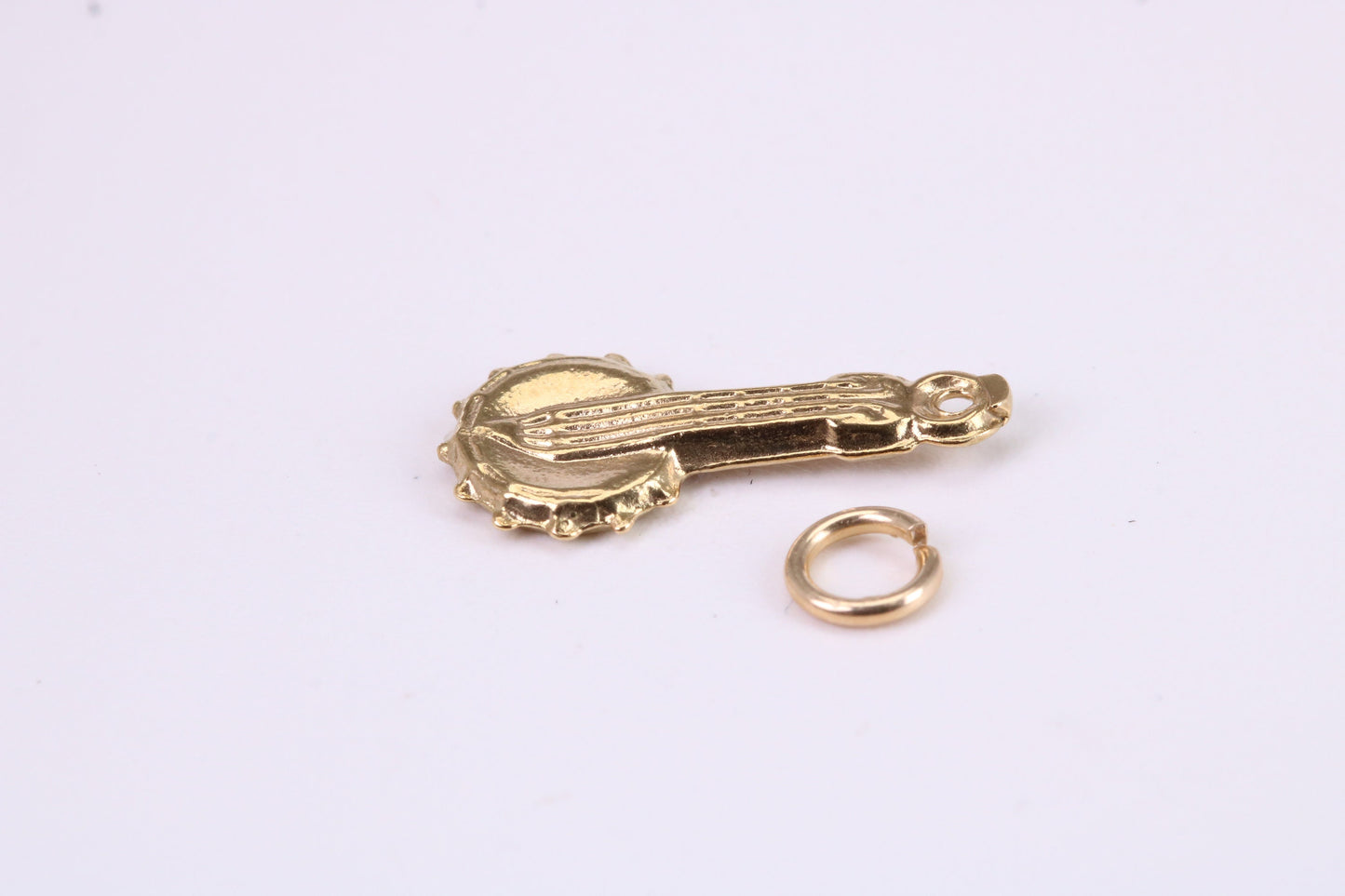 Banjo Charm, Traditional Charm, Made from Solid Yellow Gold, British Hallmarked, Complete with Attachment Link