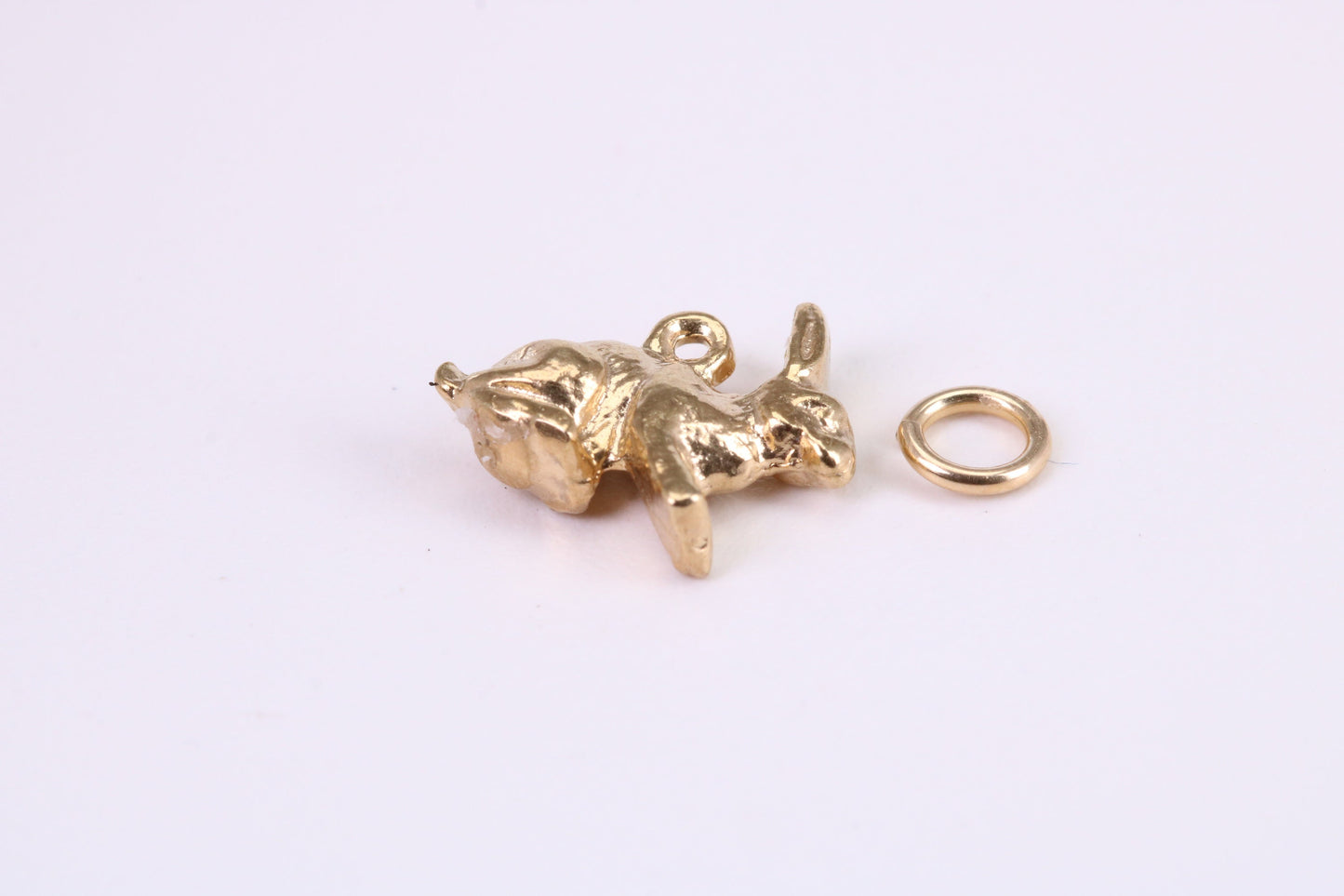Bunny Rabbit Charm, Traditional Charm, Made from Solid Yellow Gold, British Hallmarked, Complete with Attachment Link