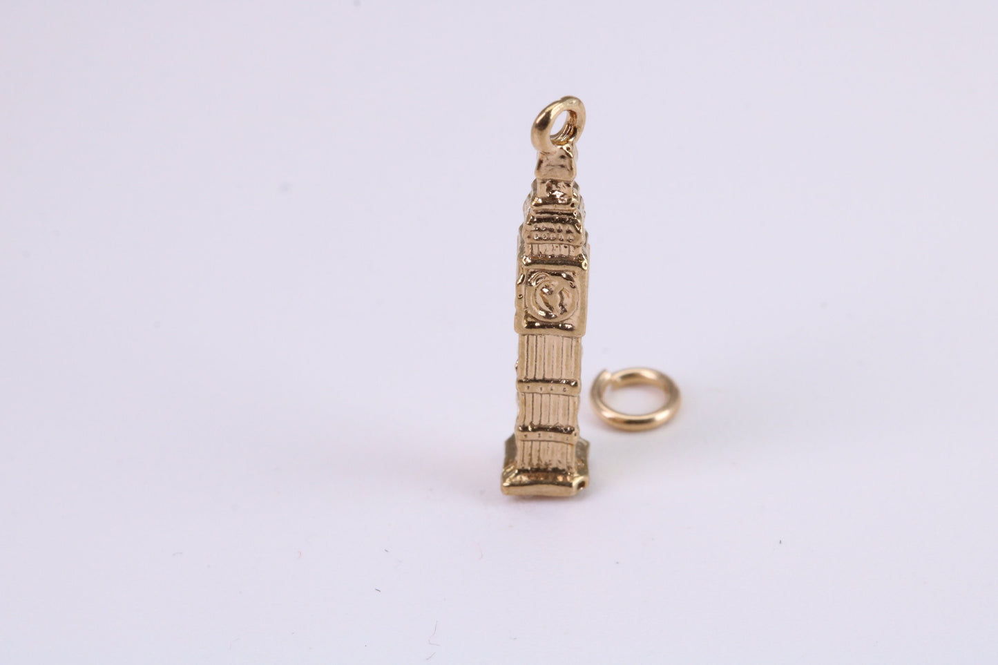 Iconic London Big Ben Charm, Traditional Charm, Made from Solid Yellow Gold, British Hallmarked, Complete with Attachment Link