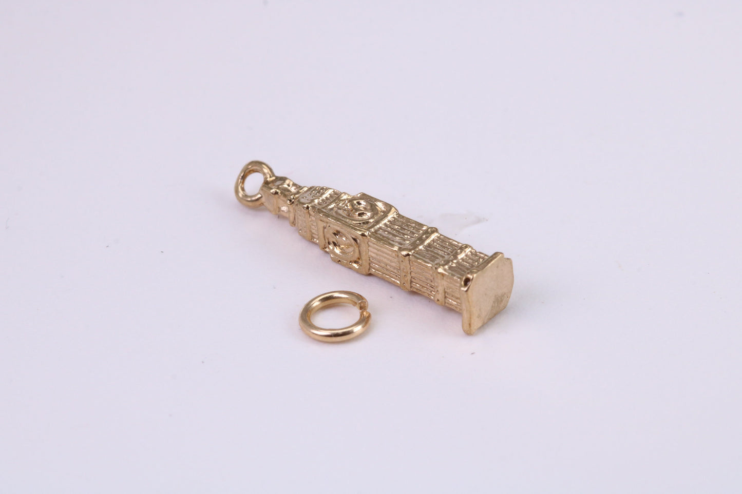 Iconic London Big Ben Charm, Traditional Charm, Made from Solid Yellow Gold, British Hallmarked, Complete with Attachment Link