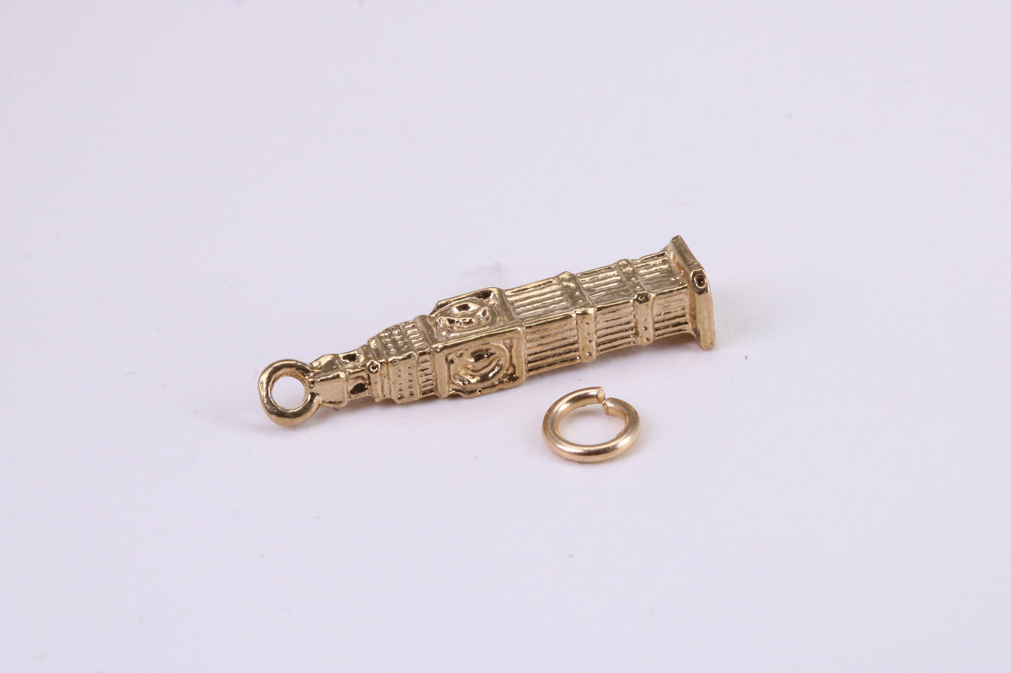 Iconic London Big Ben Charm, Traditional Charm, Made from Solid Yellow Gold, British Hallmarked, Complete with Attachment Link
