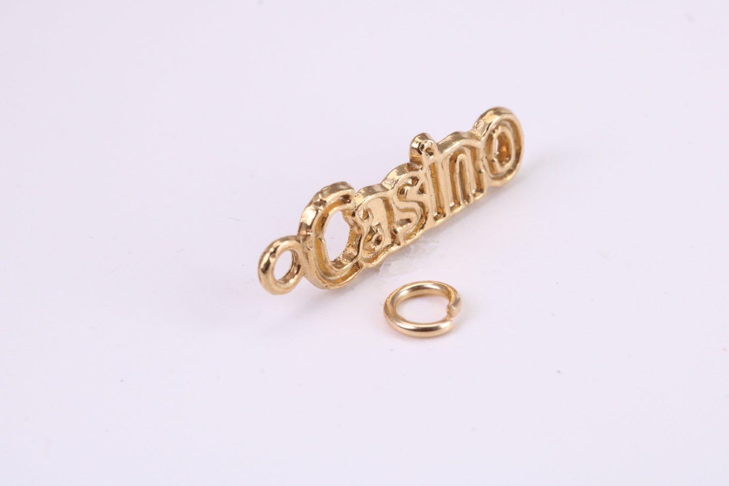 Casino Charm, Traditional Charm, Made from Solid Yellow Gold, British Hallmarked, Complete with Attachment Link
