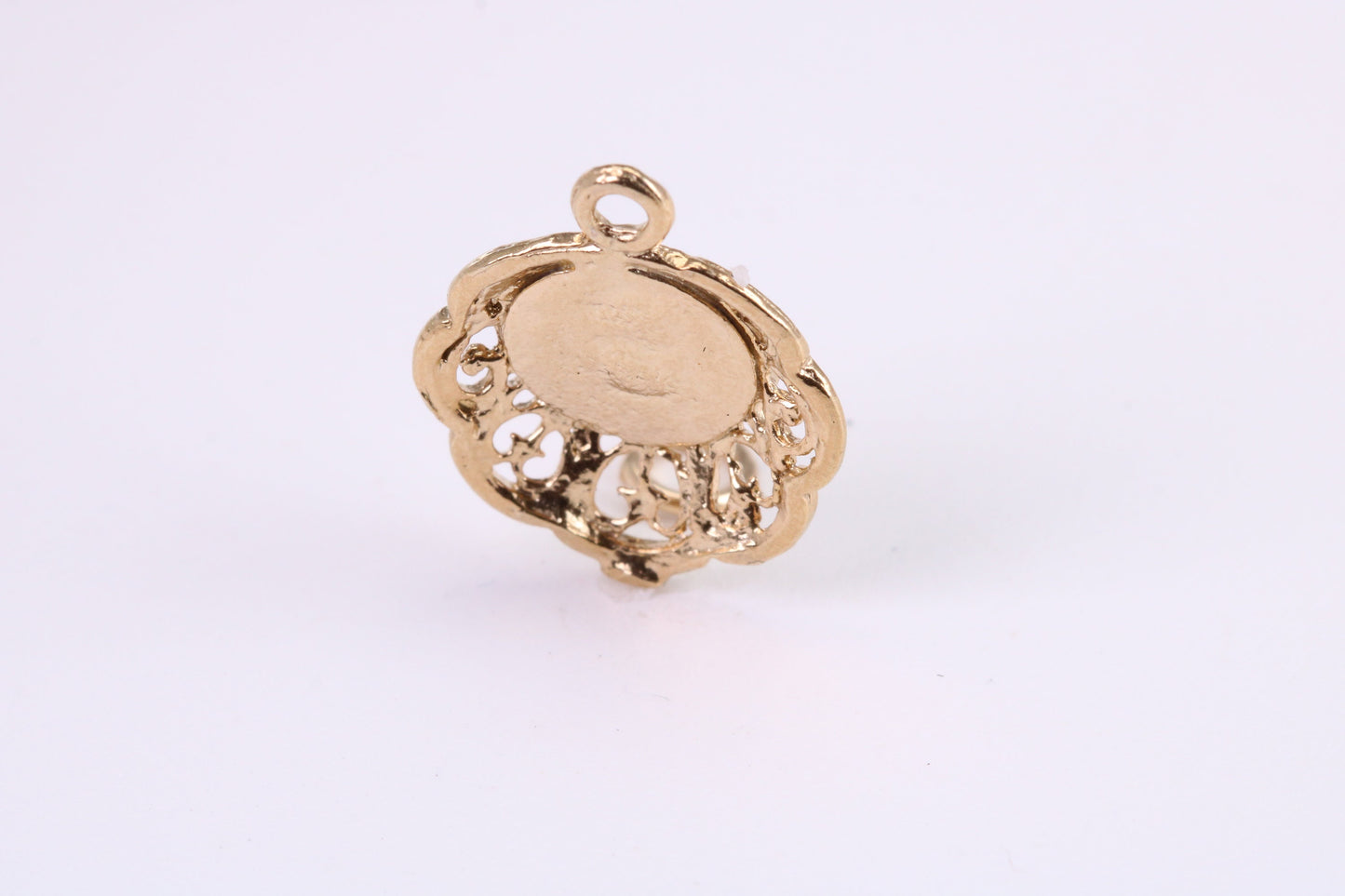 Vintage Mirror Charm, Traditional Charm, Made from Solid Yellow Gold, British Hallmarked, Complete with Attachment Link
