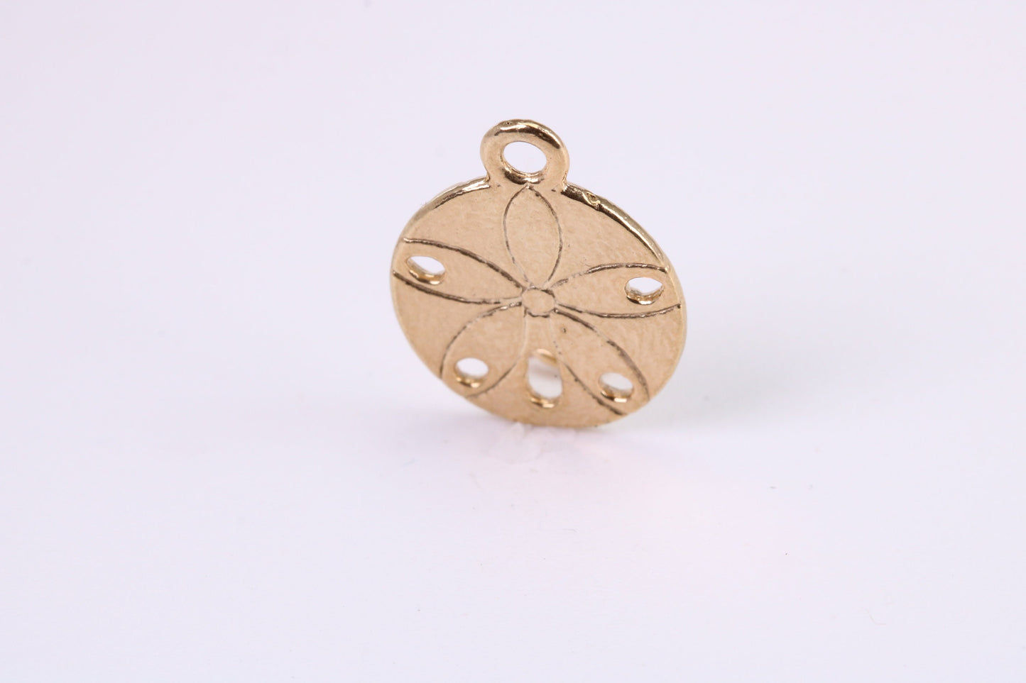 Flower Fossil Charm, Traditional Charm, Made from Solid Yellow Gold, British Hallmarked, Complete with Attachment Link