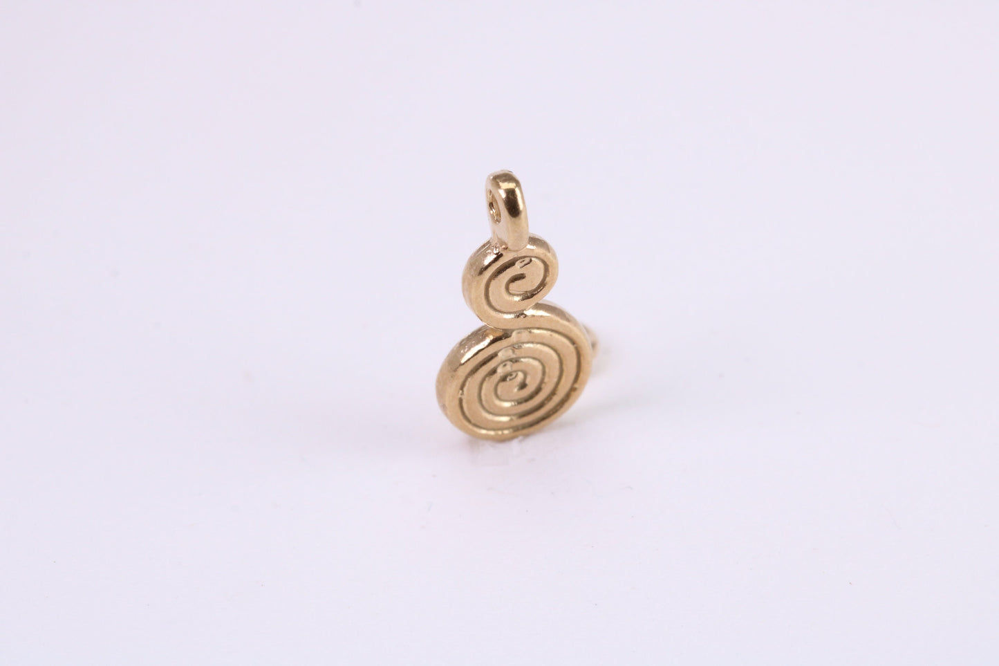 Spiral of Life Charm, Traditional Charm, Made from Solid Yellow Gold, British Hallmarked, Complete with Attachment Link