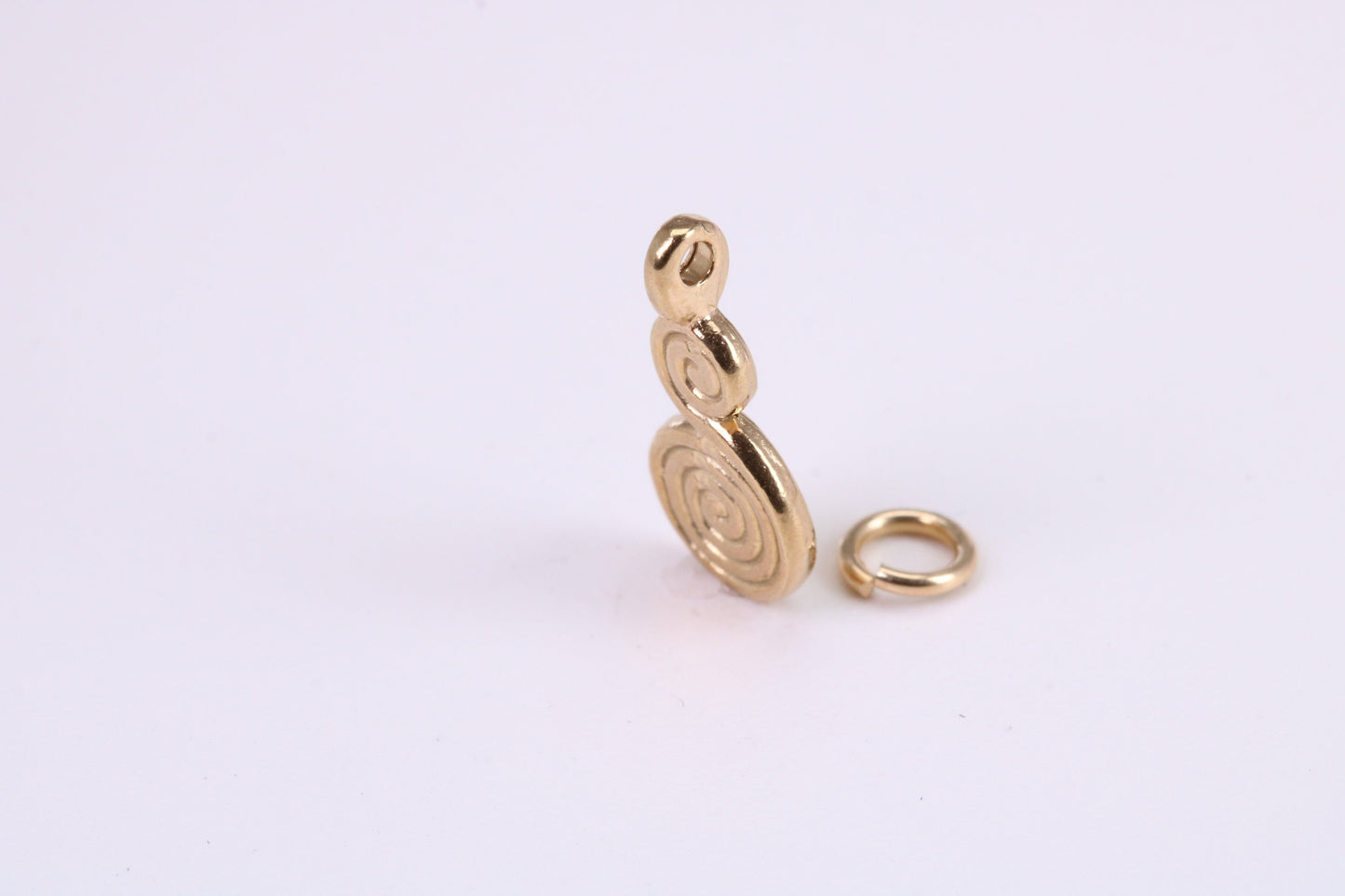 Spiral of Life Charm, Traditional Charm, Made from Solid Yellow Gold, British Hallmarked, Complete with Attachment Link