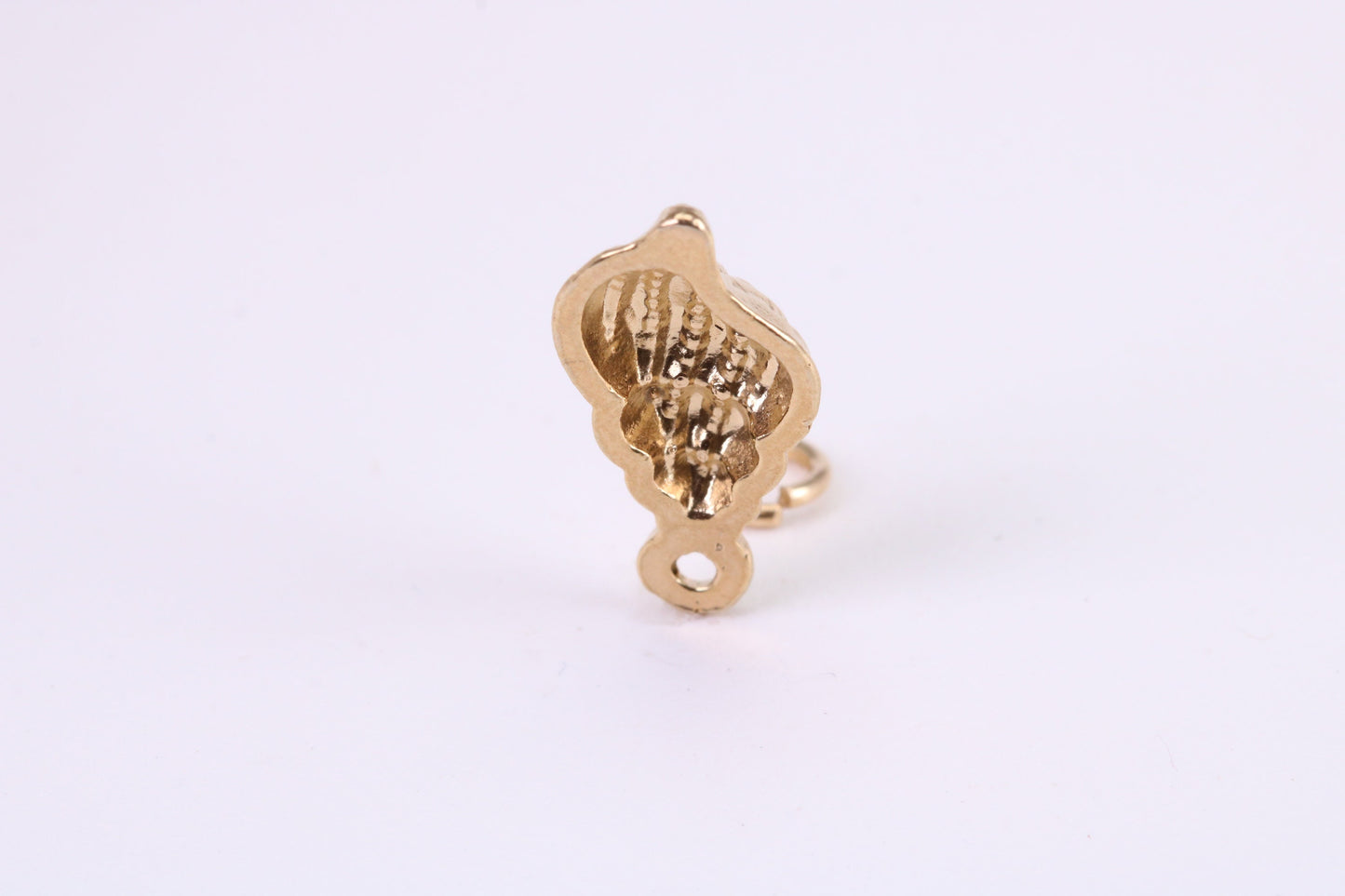 Sea Shell Charm, Traditional Charm, Made from Solid Yellow Gold, British Hallmarked, Complete with Attachment Link