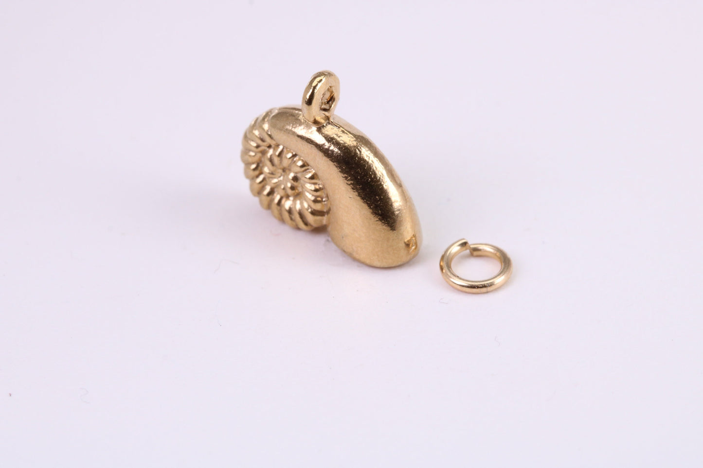 Sea Shell Charm, Traditional Charm, Made from Solid Yellow Gold, British Hallmarked, Complete with Attachment Link
