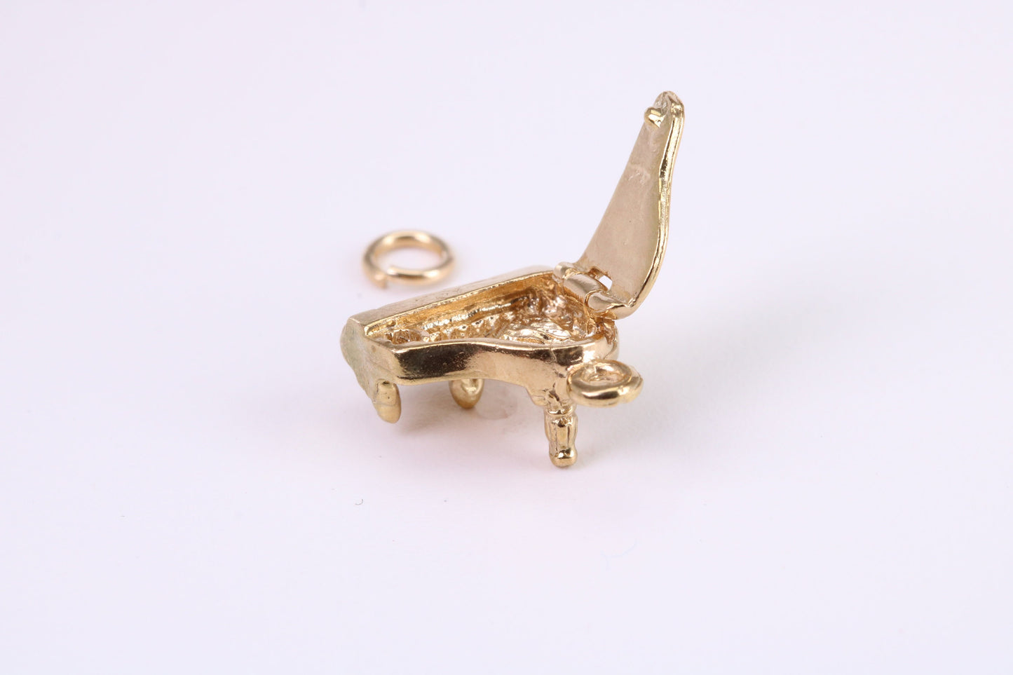 Grand Piano Charm, Traditional Charm, Made from Solid Yellow Gold, British Hallmarked, Complete with Attachment Link