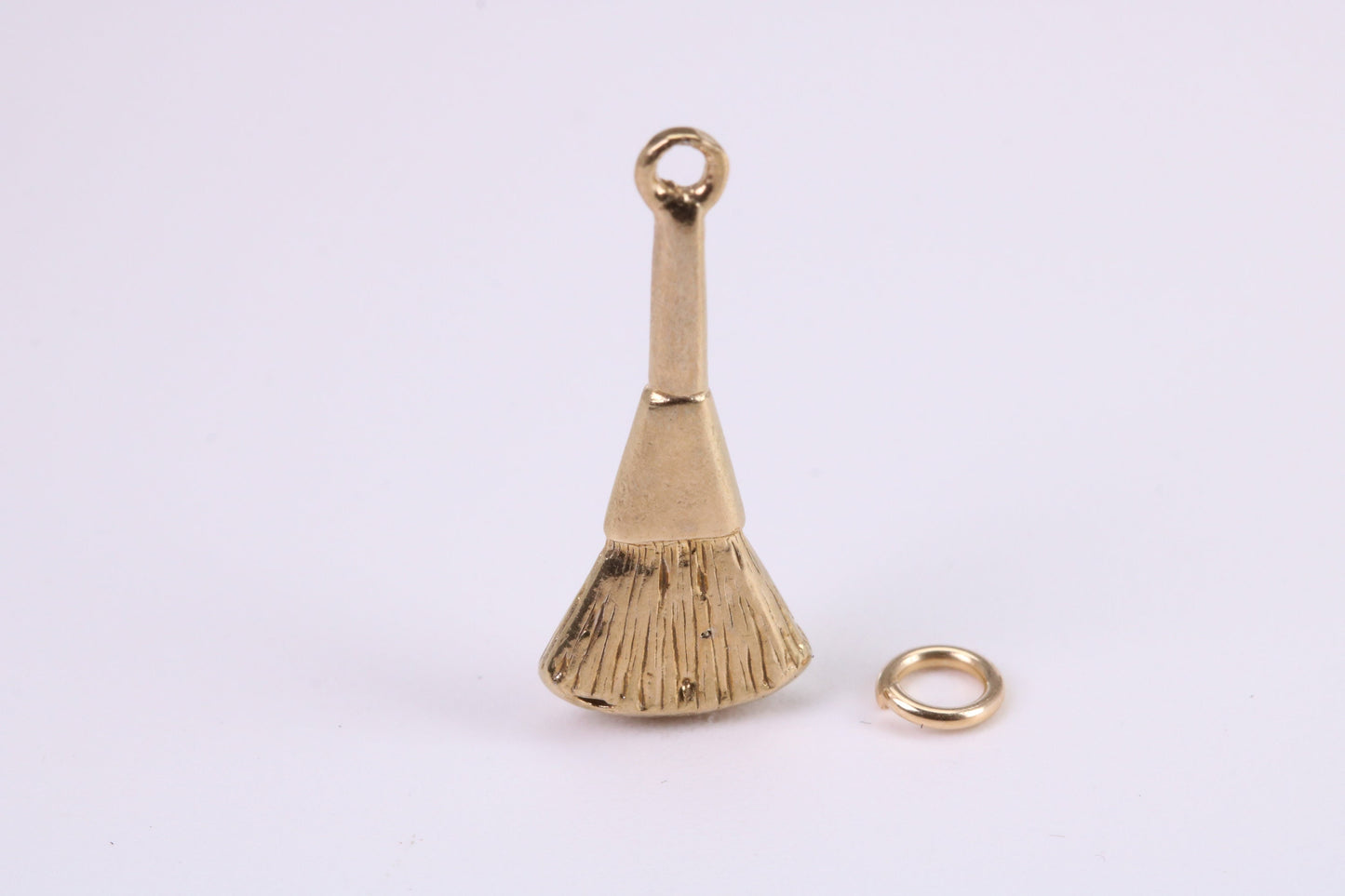 Make Up Brush Charm, Traditional Charm, Made from Solid Yellow Gold, British Hallmarked, Complete with Attachment Link