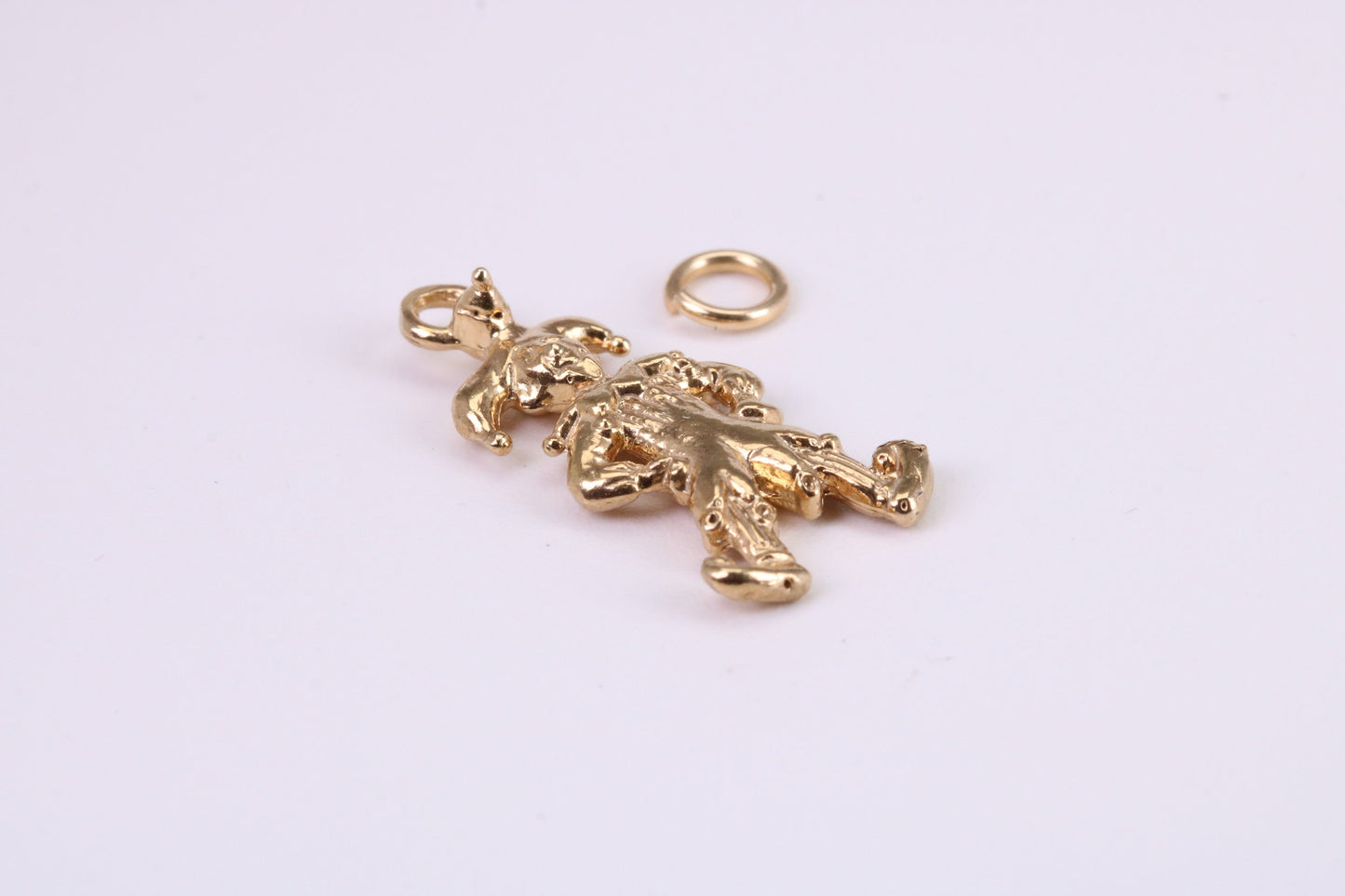 Jester Charm, Traditional Charm, Made from Solid Yellow Gold, British Hallmarked, Complete with Attachment Link